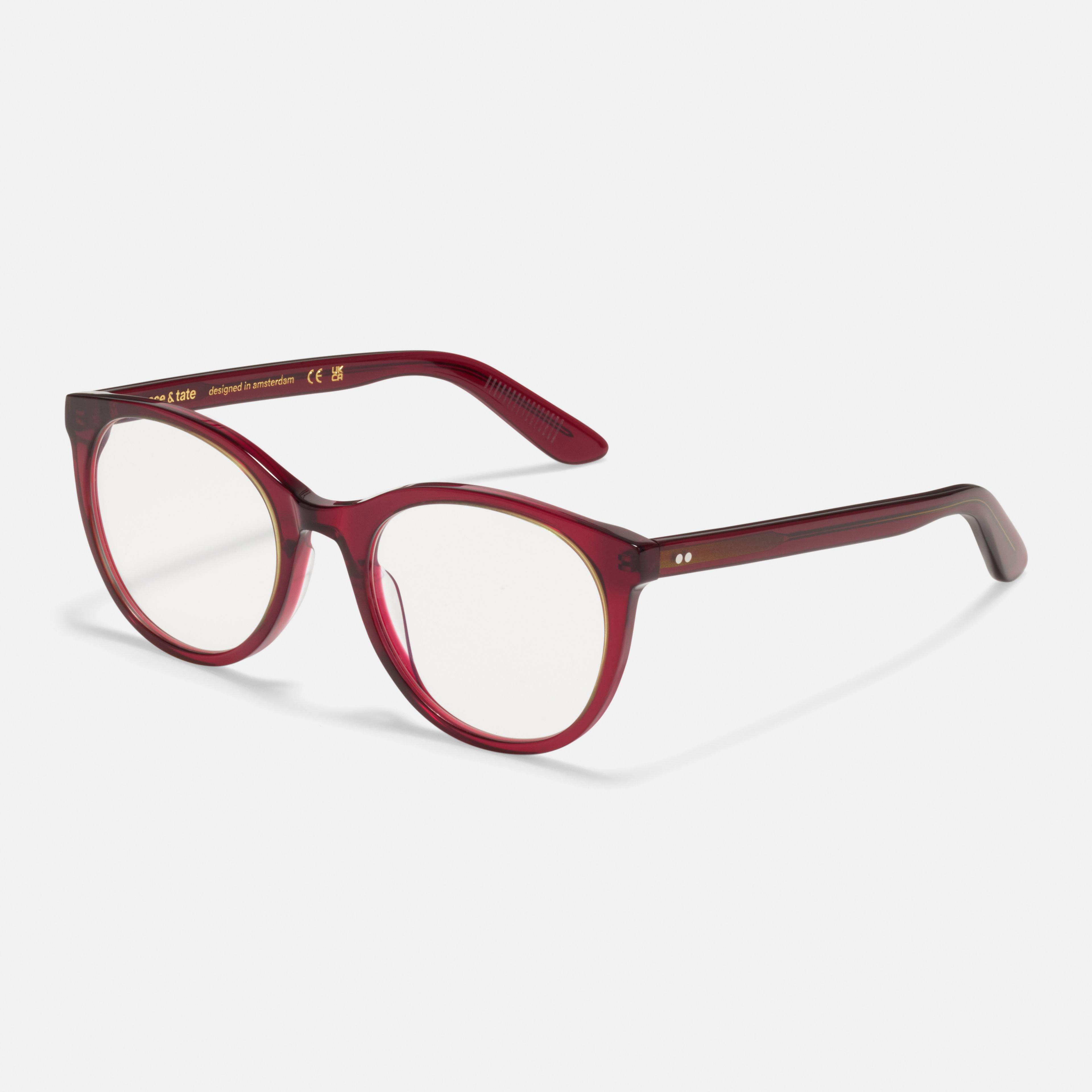 Ace & Tate Glasses | Round Acetate in Red
