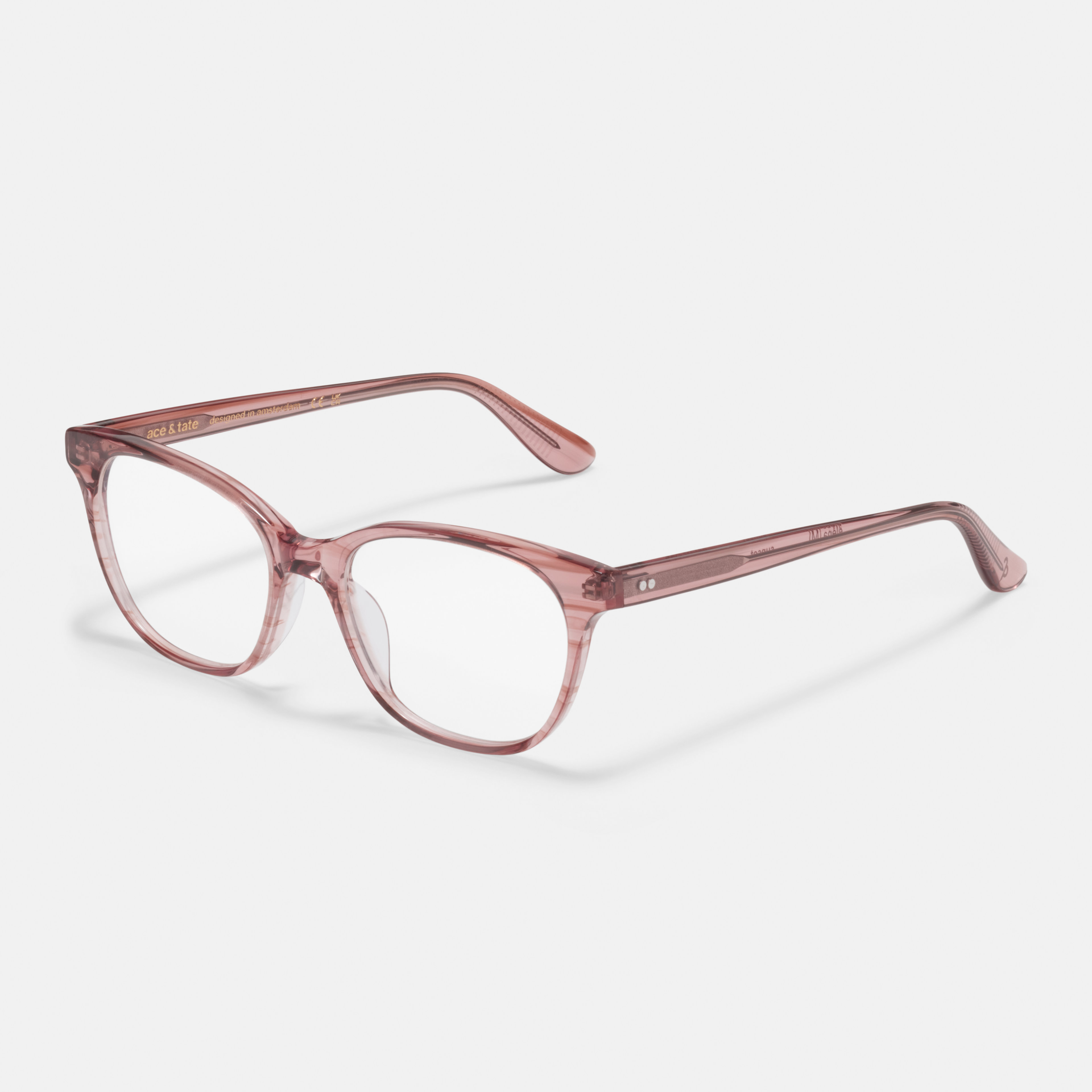 Ace & Tate Brillen | Quadratisch Acetat in Beige, Orange