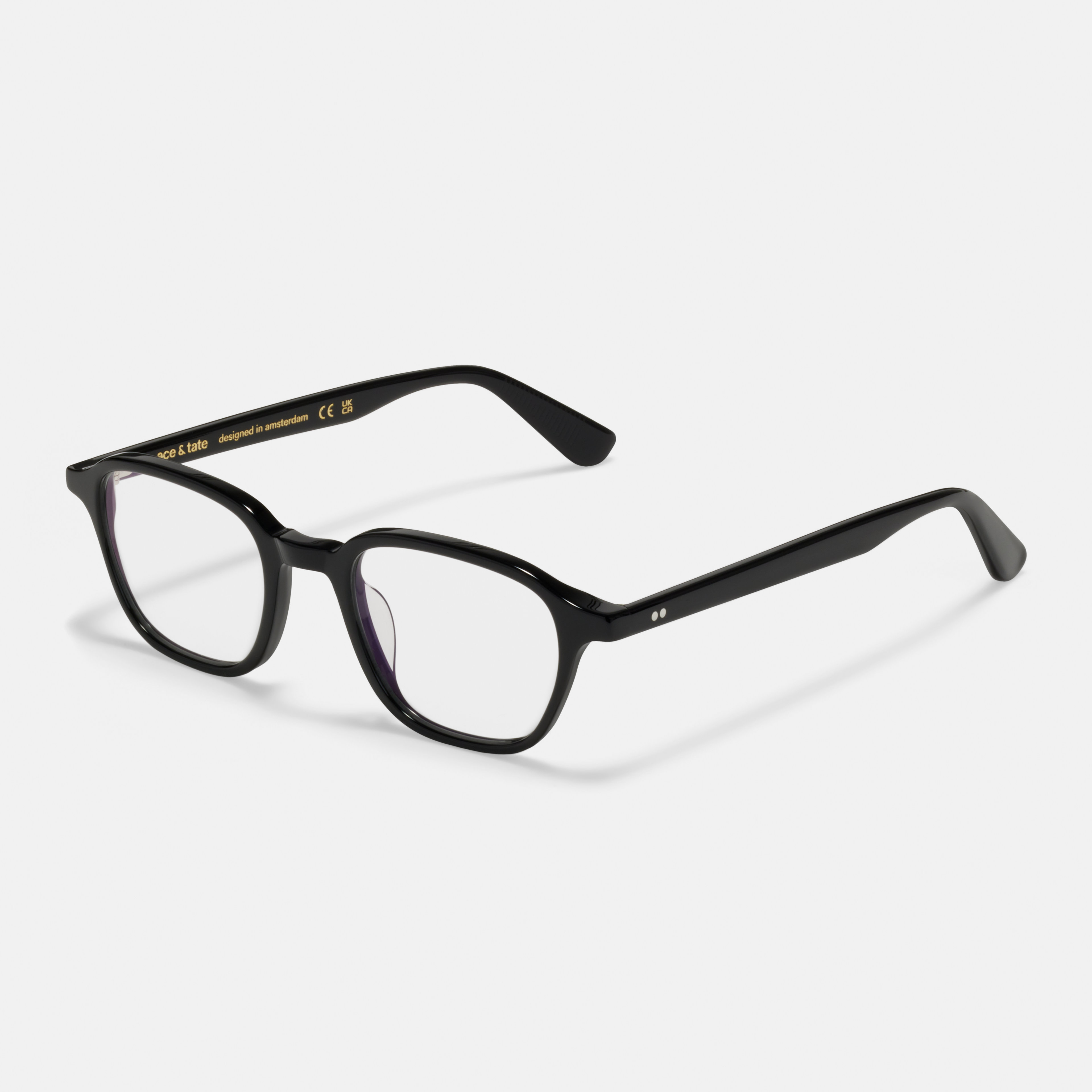 Ace & Tate Glasses | Square Acetate in Black