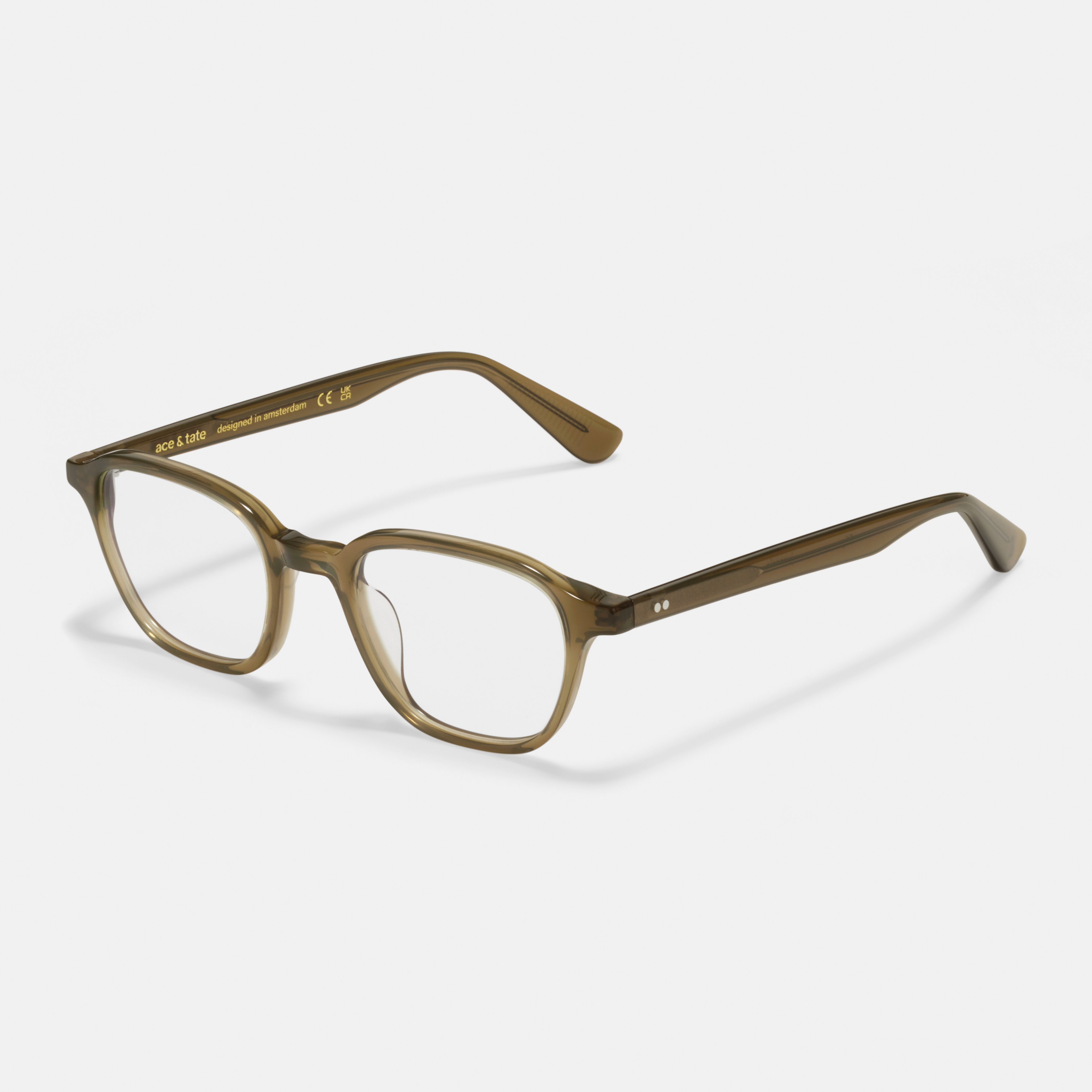 Ace & Tate Glasses | Square Acetate in Green