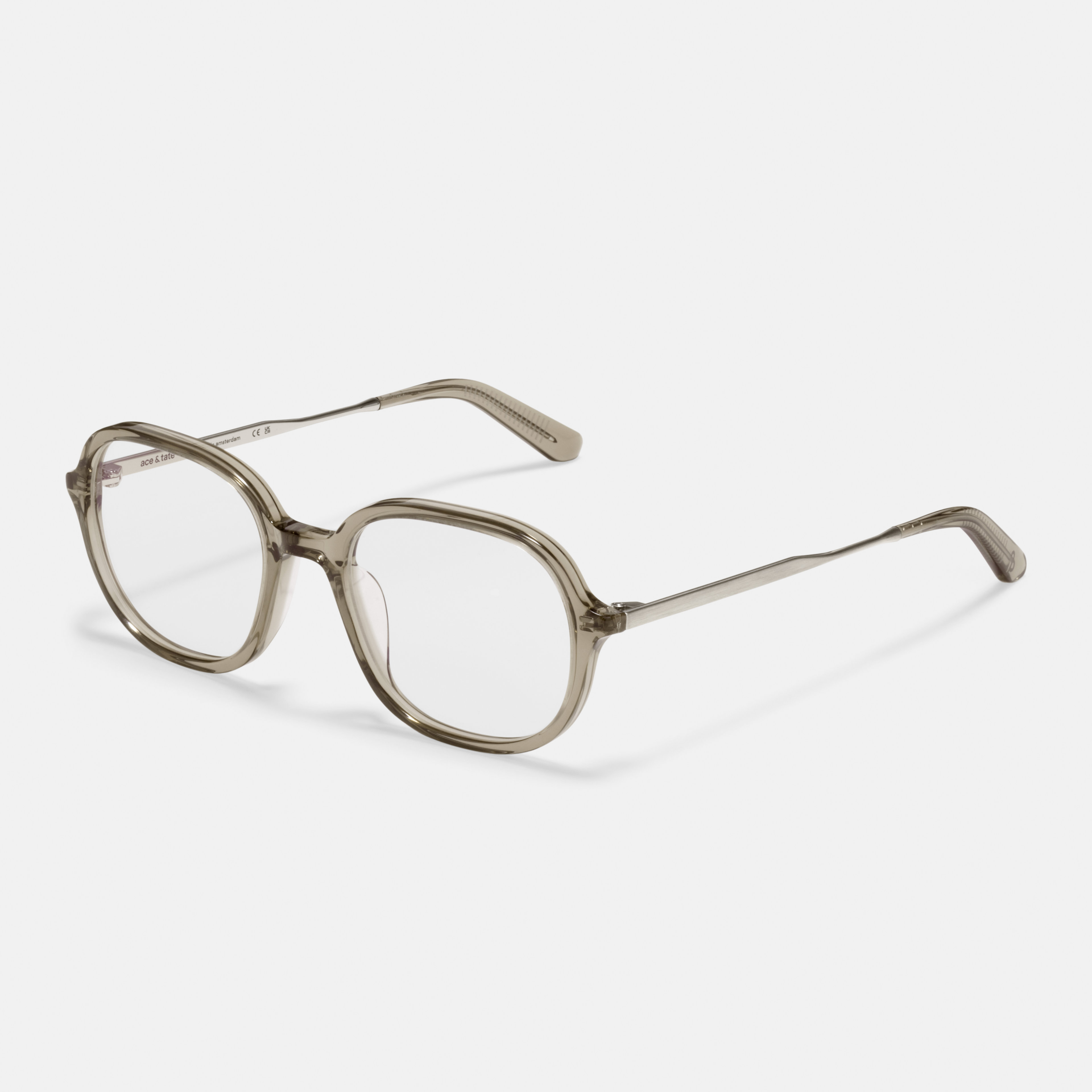 Ace & Tate Glasses | Square Metal in Grey