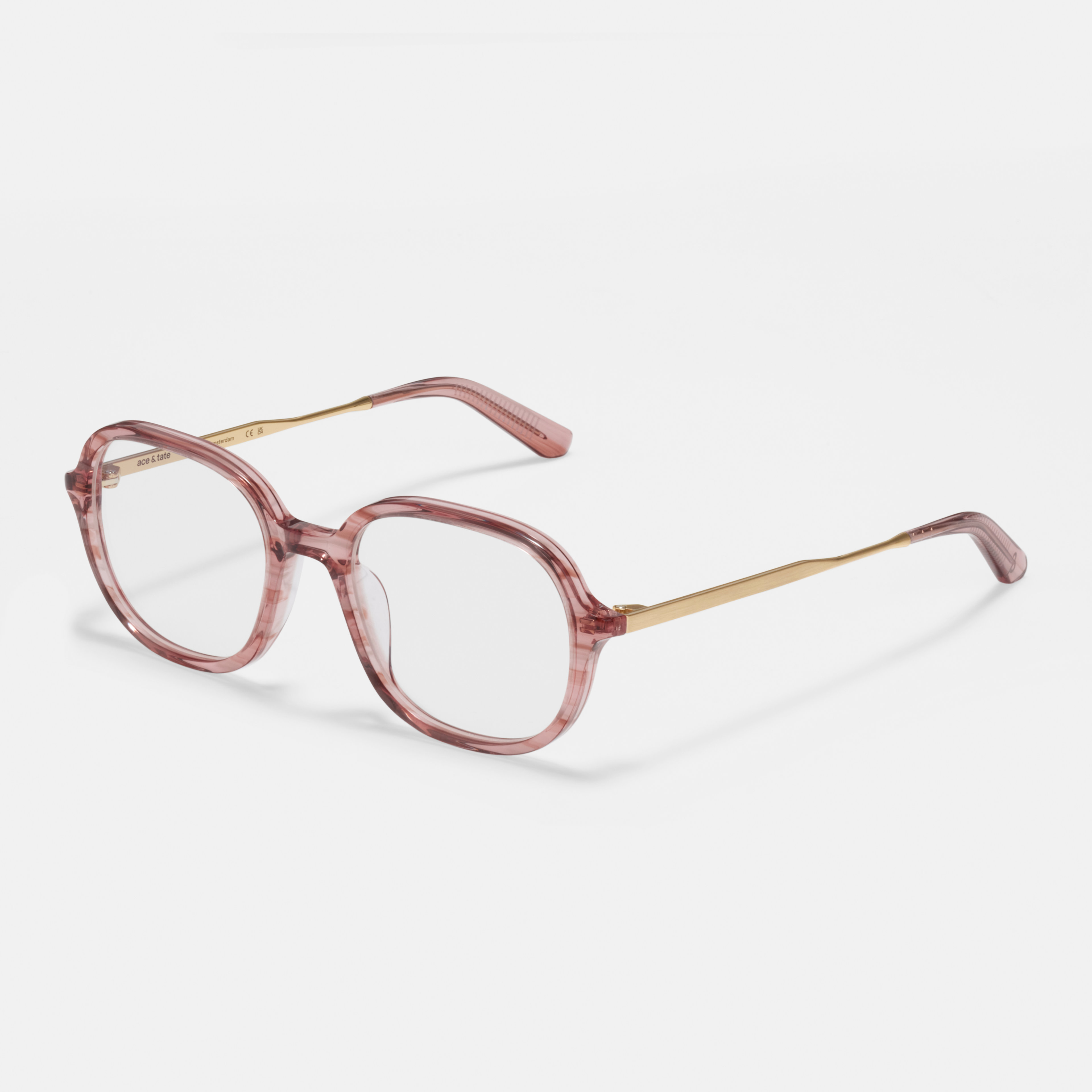 Ace & Tate Glasses | Square Metal in Beige, Orange