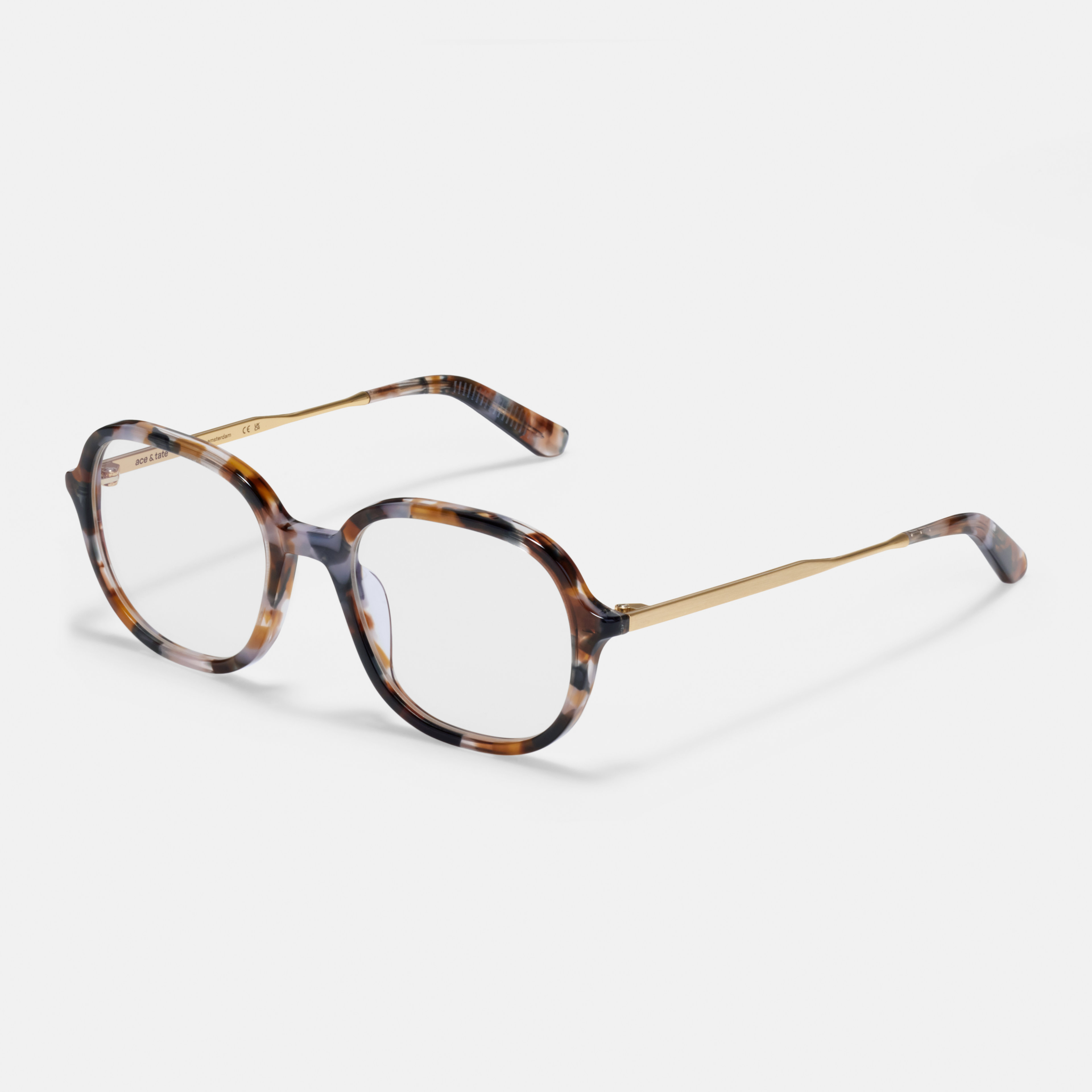 Ace & Tate Glasses | Square Metal in Brown, Orange, Purple