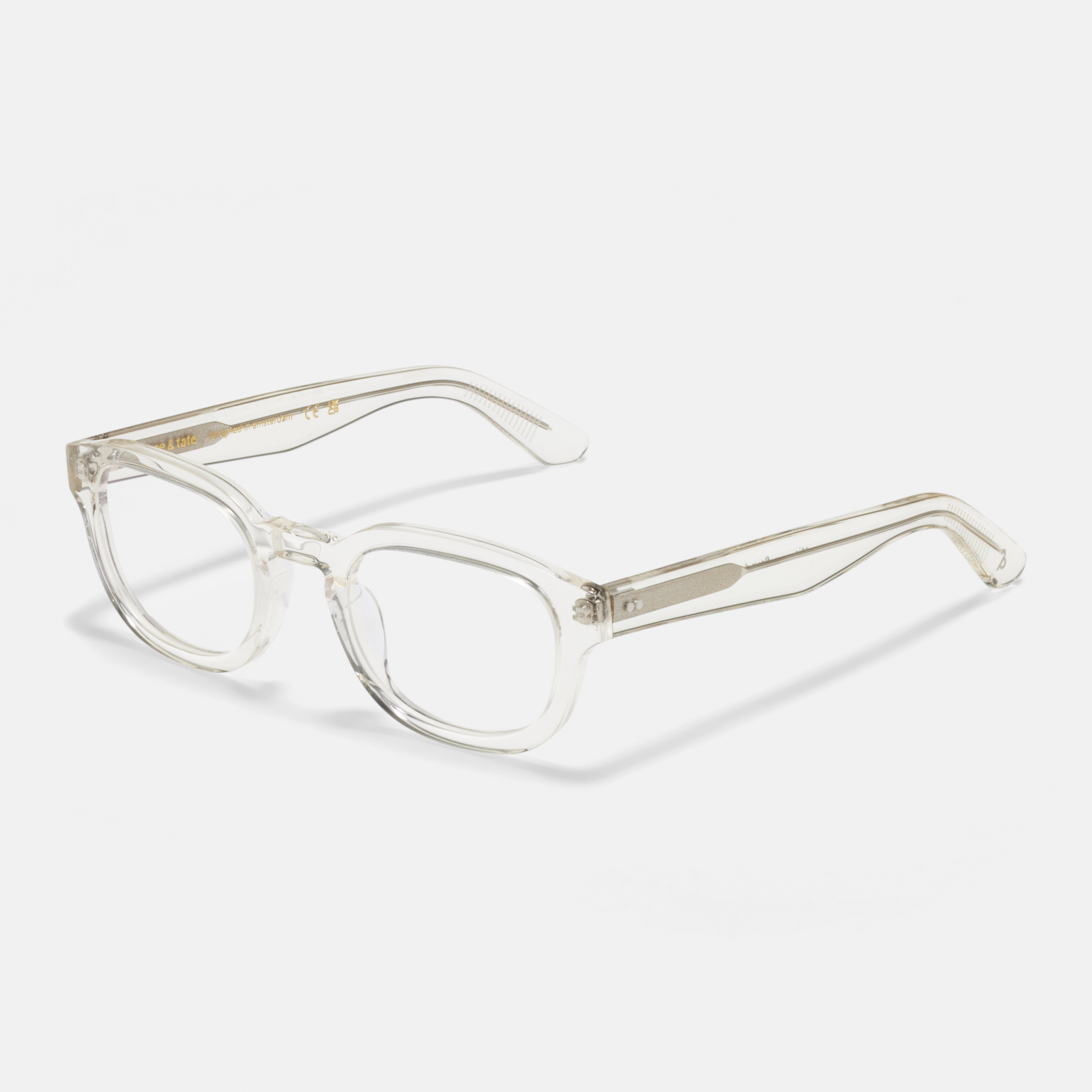 Ace & Tate Glasses | Round Acetate in Clear
