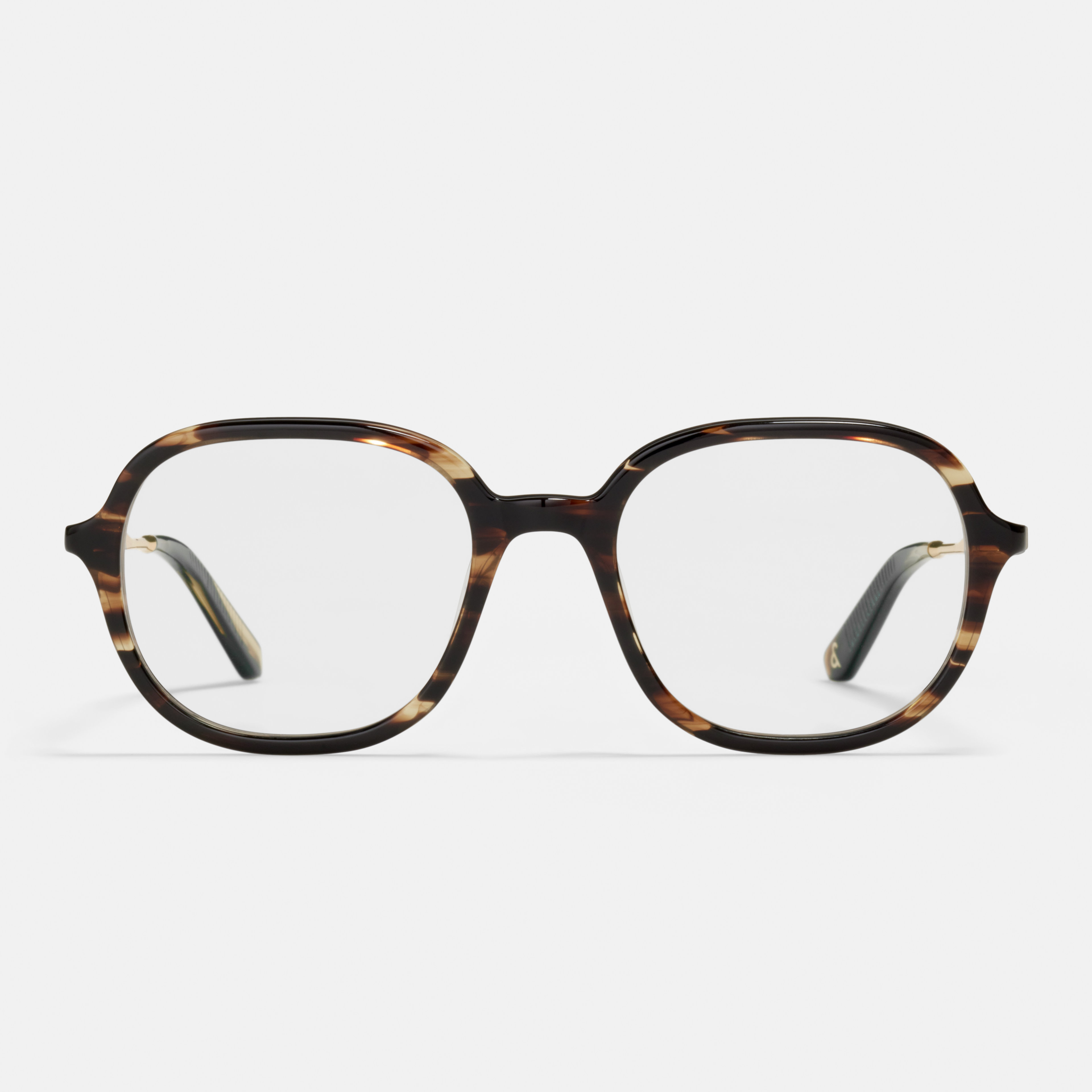 Ace & Tate Glasses | Square Metal in Brown, Orange