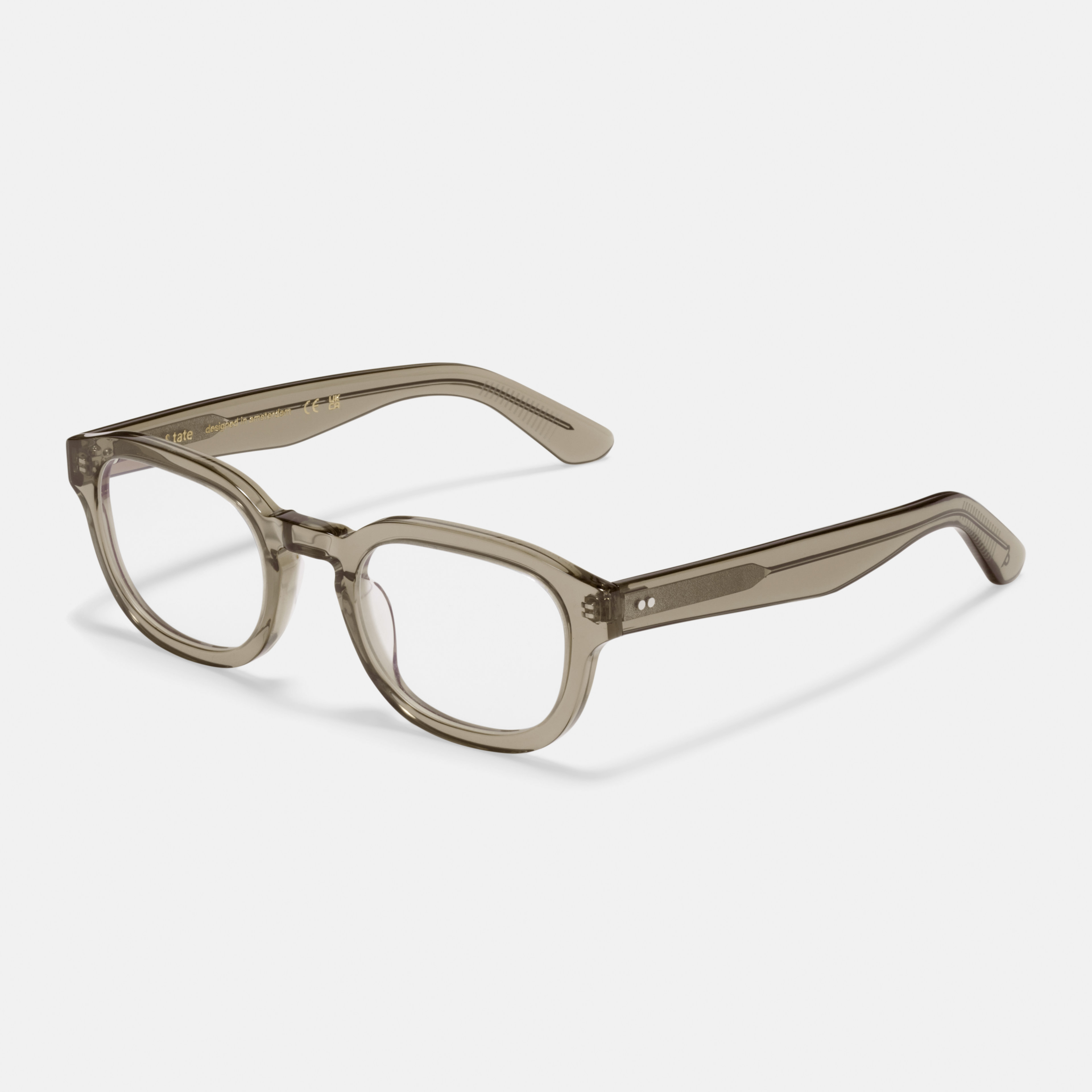 Ace & Tate Glasses | Round Acetate in Grey