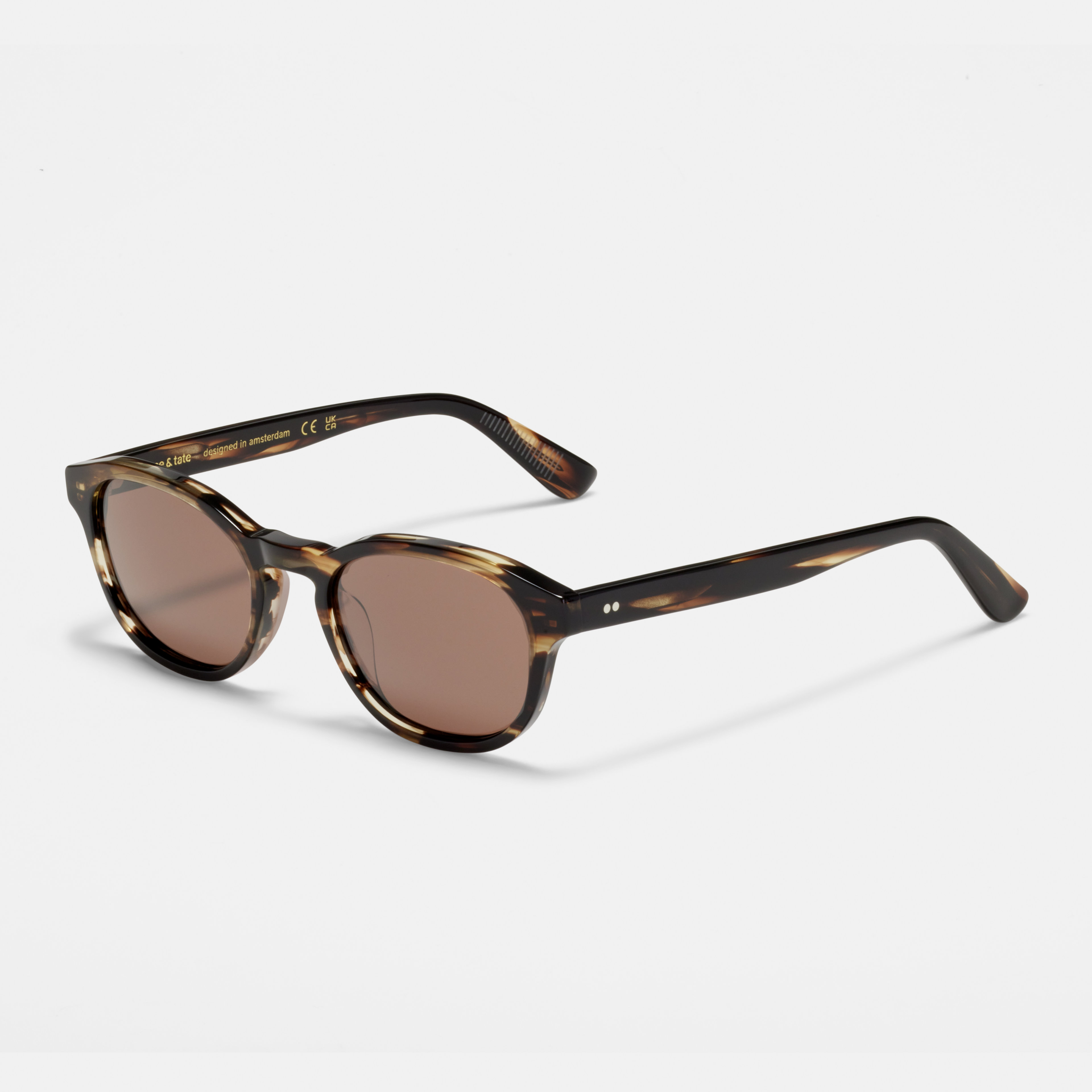 Ace & Tate Solaires | Ronde Acétate in Marron, Orange