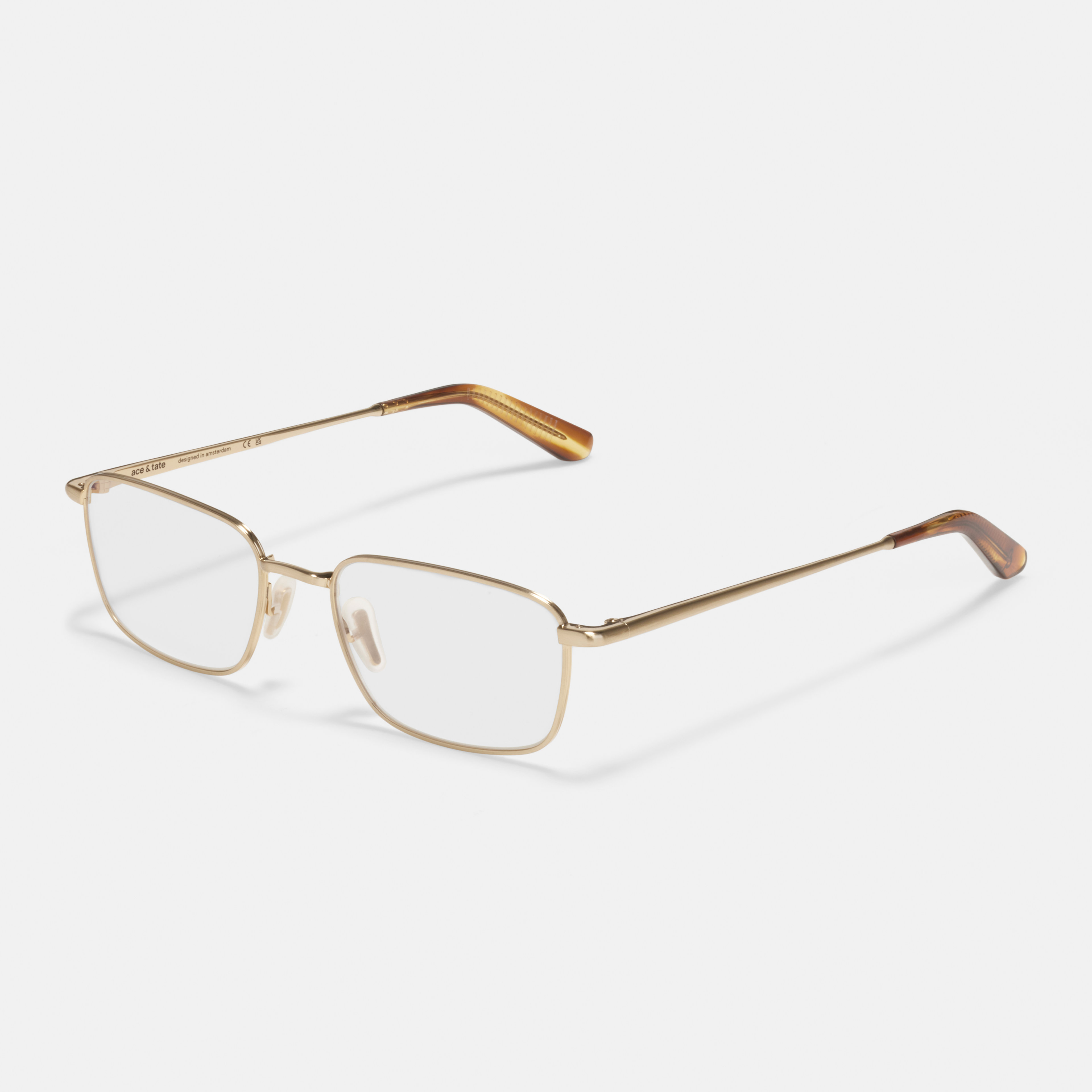 Ace & Tate Brillen | Rechteckig Metall in Gold