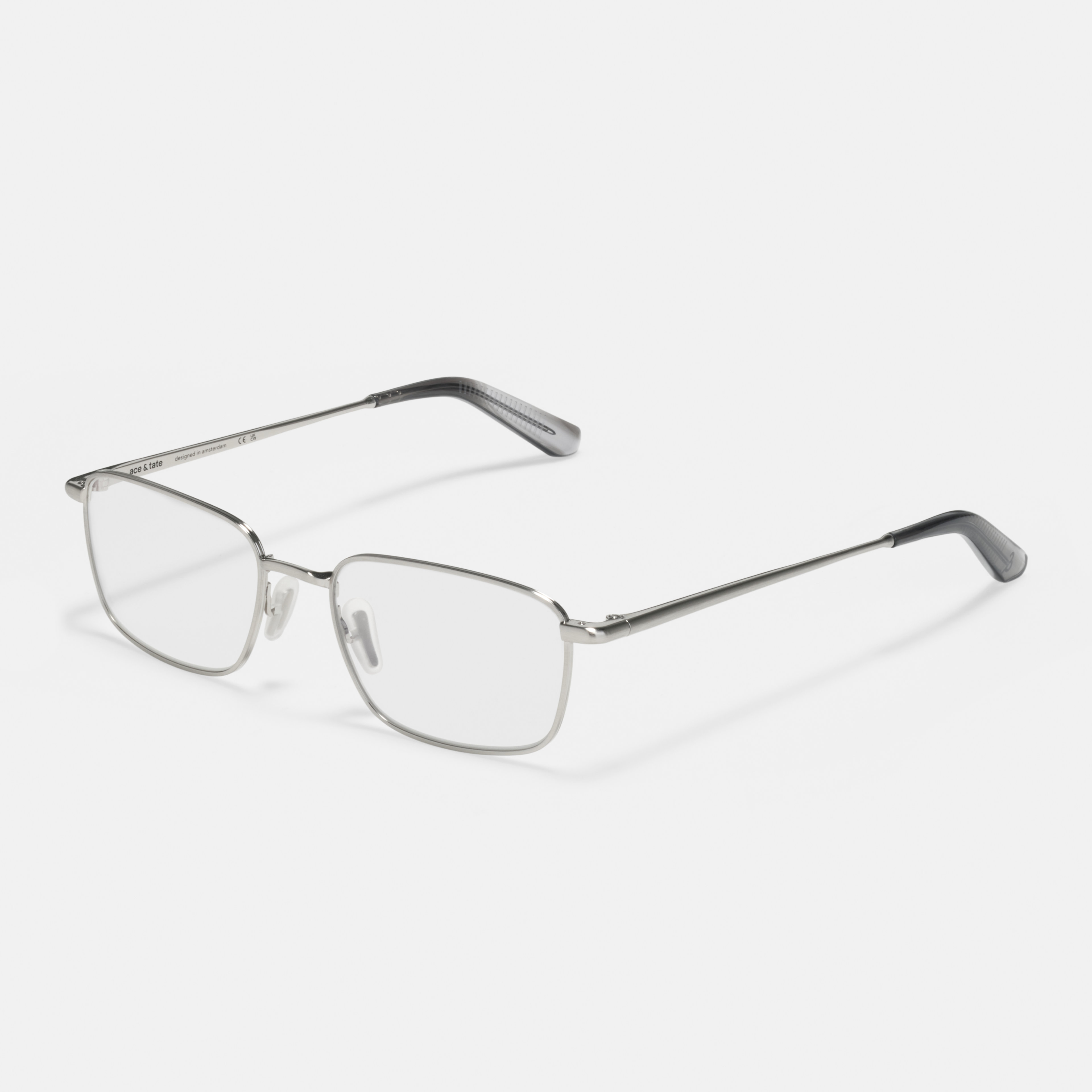 Ace & Tate Brillen | Rechteckig Metall in Silber