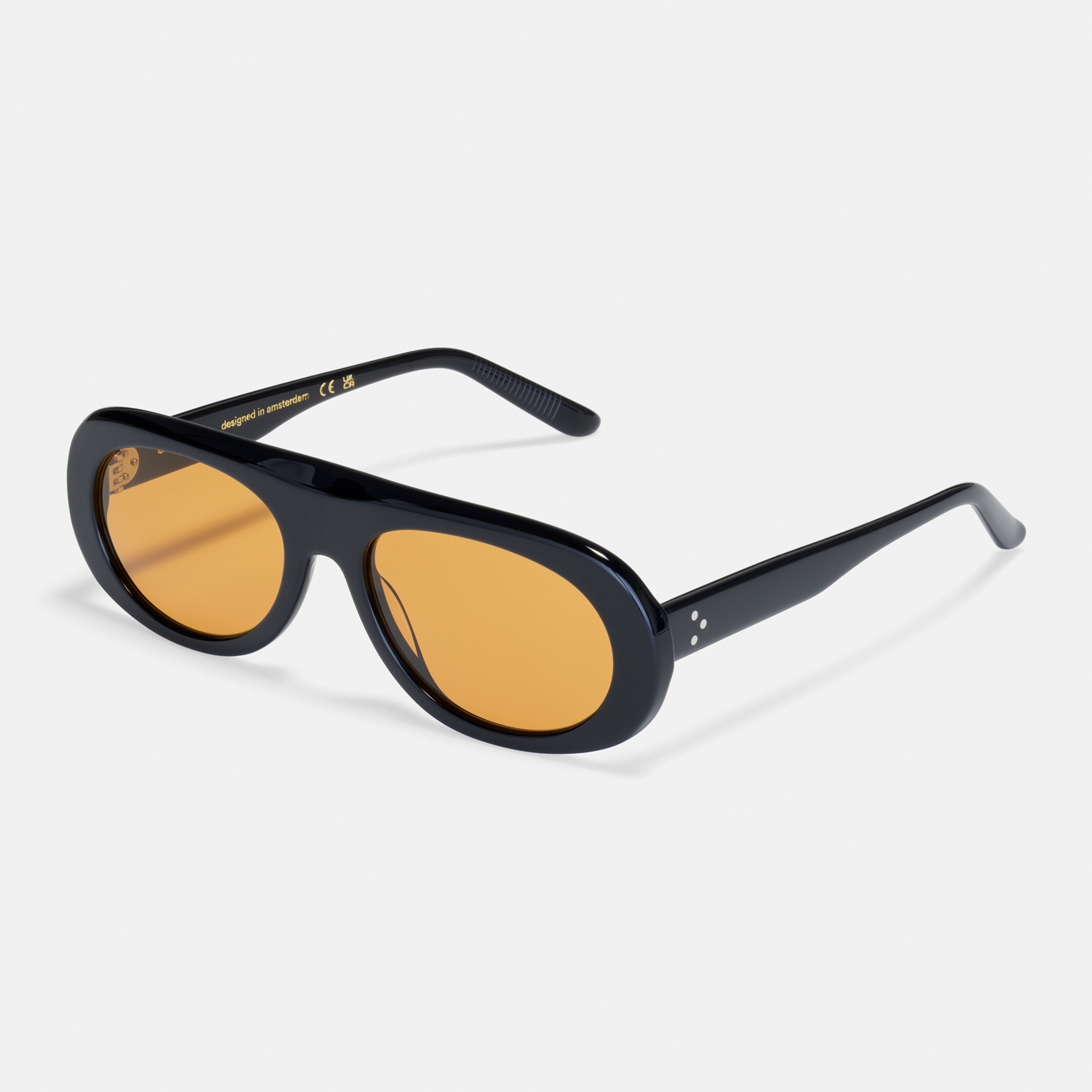 Ace & Tate Sunglasses | Round Acetate in Black