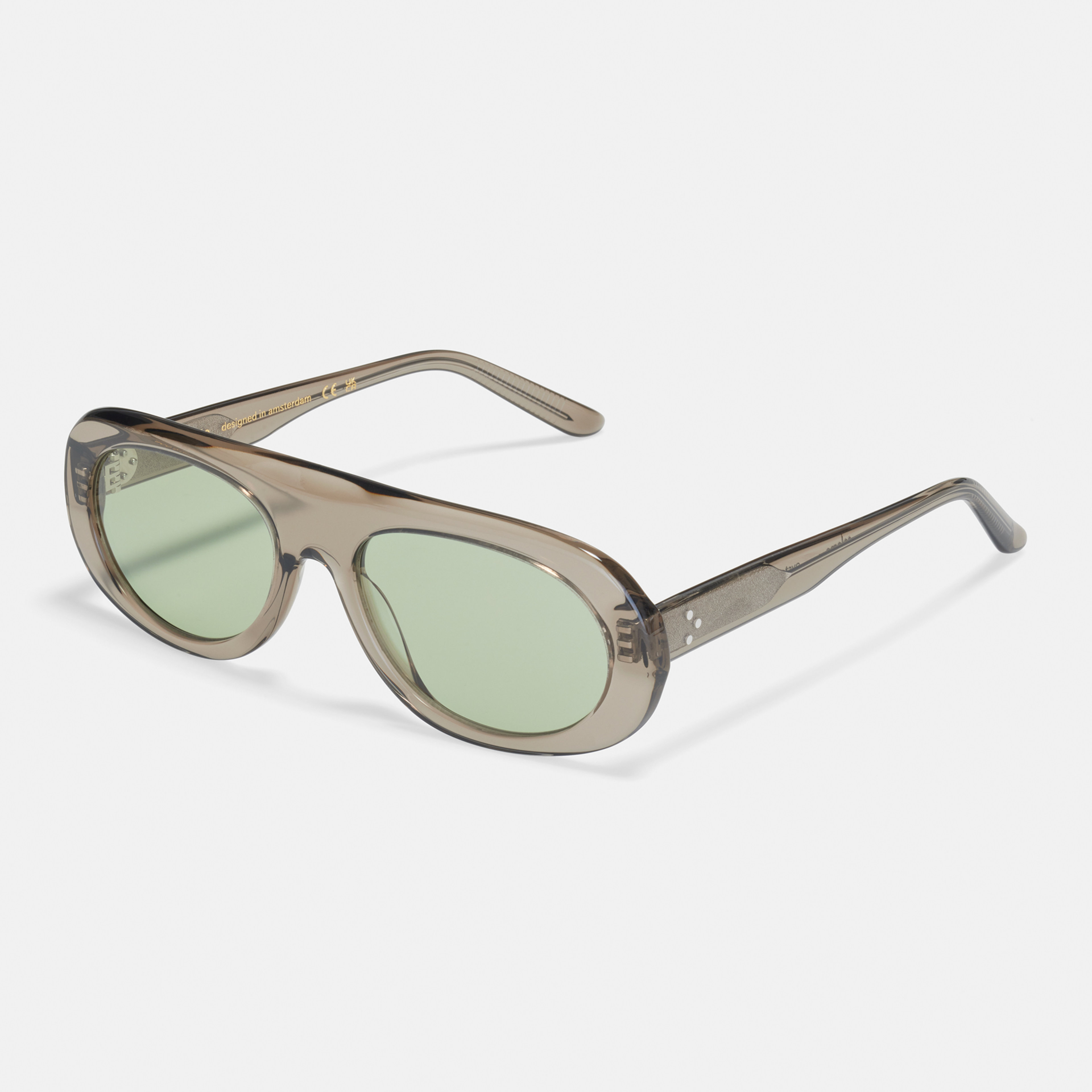 Ace & Tate Sunglasses | Round Acetate in Grey