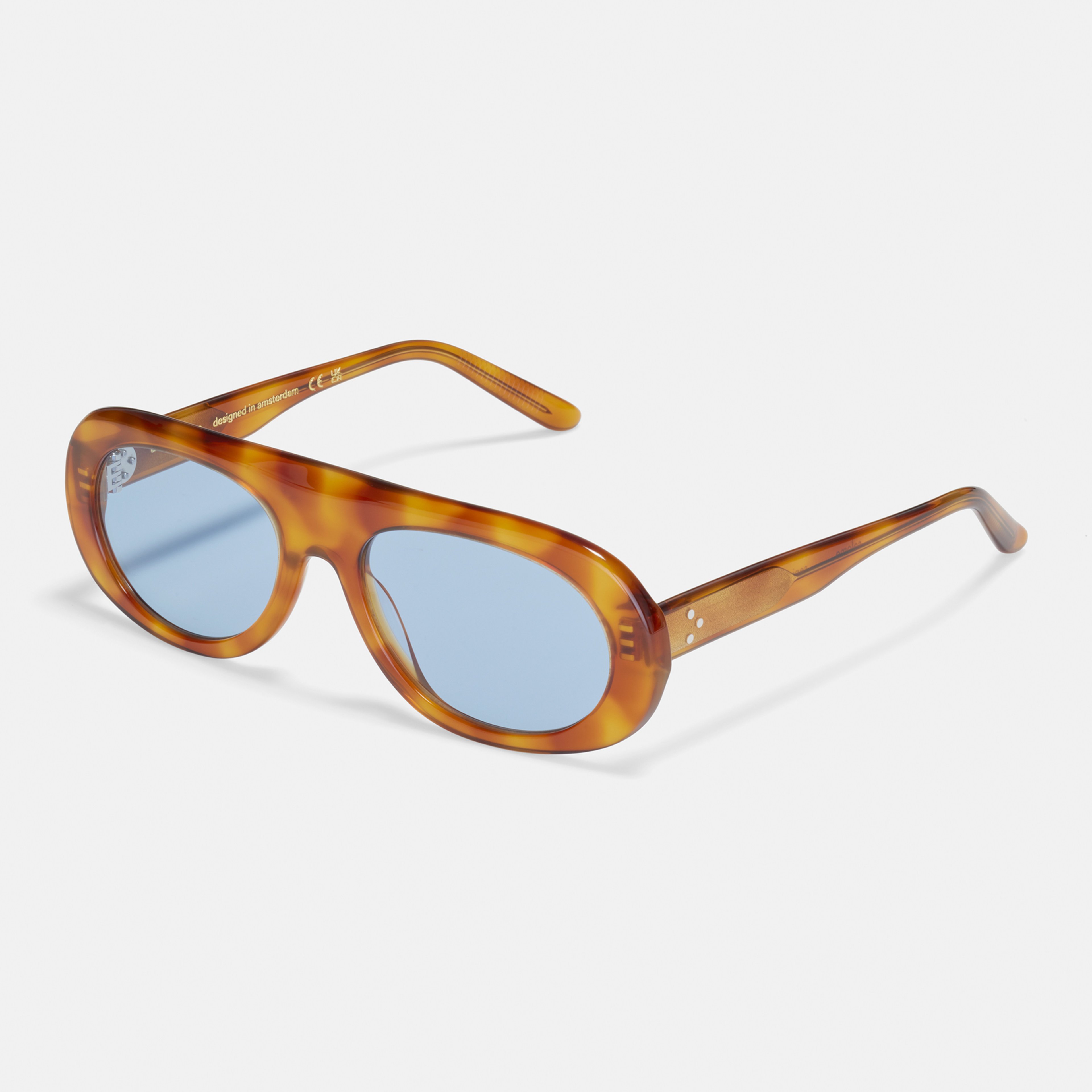 Ace & Tate Sunglasses | Round Acetate in Brown