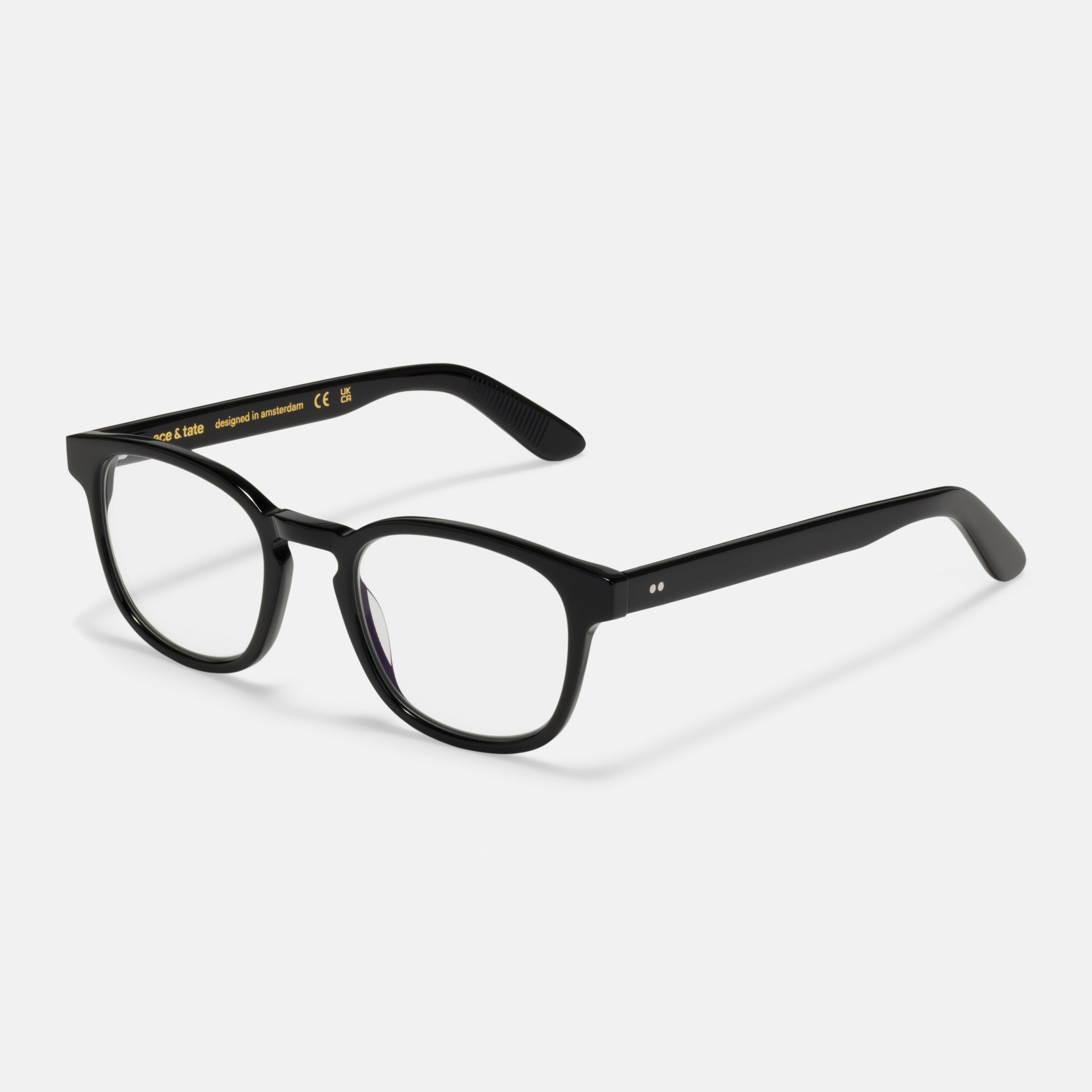 Ace & Tate Glasses | Square Acetate in Black
