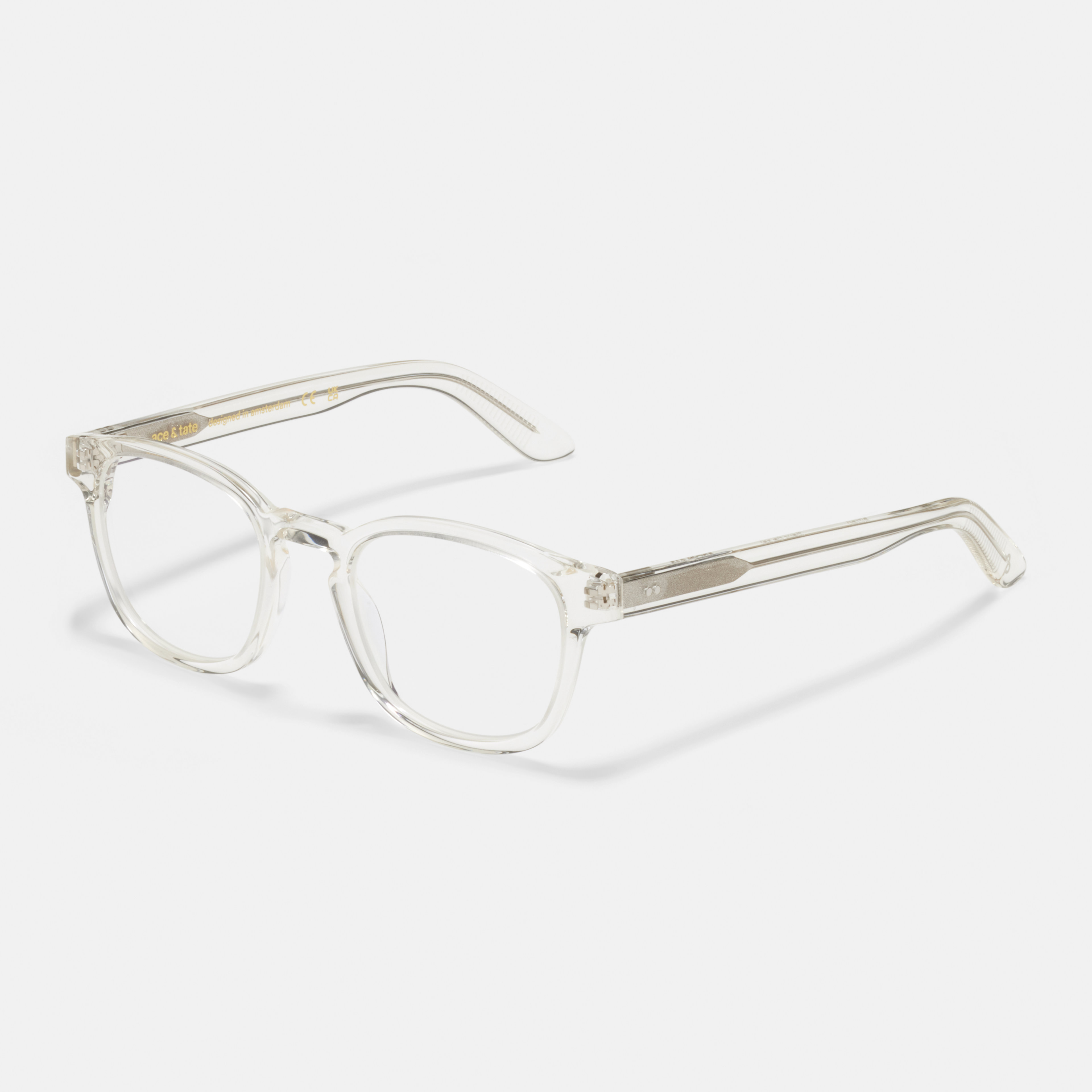 Ace & Tate Glasses | Square Acetate in Clear