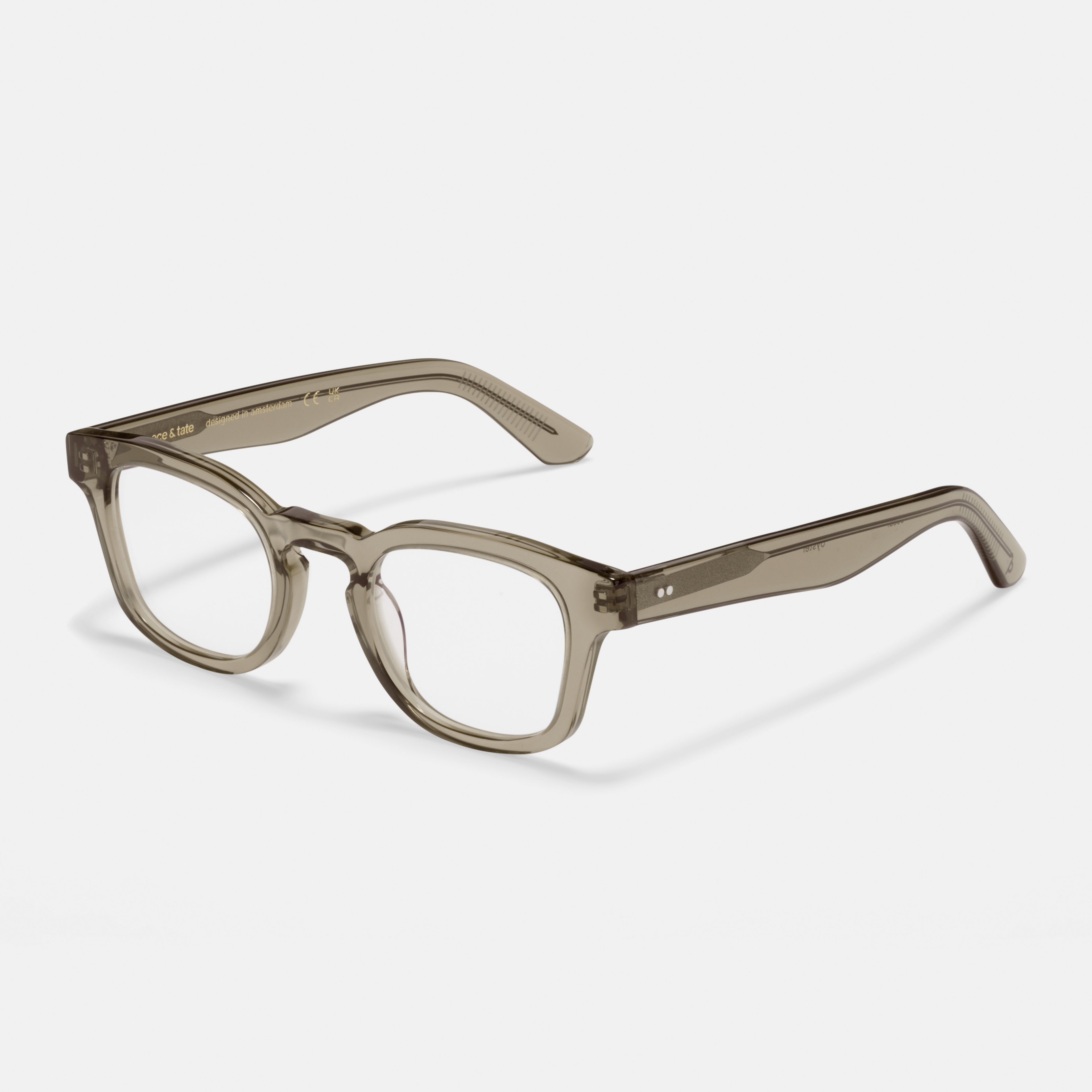 Ace & Tate Glasses | Round Acetate in Grey