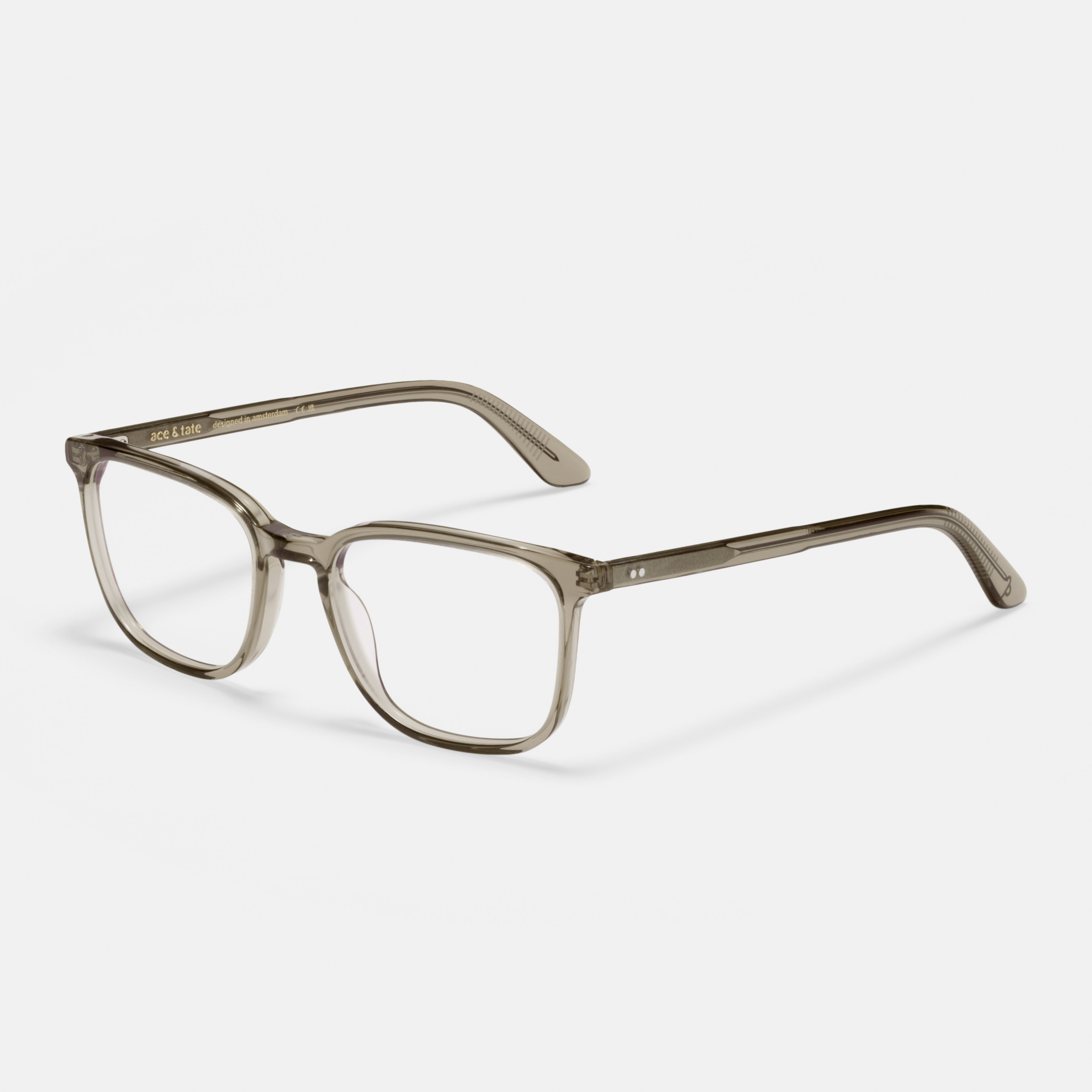 Ace & Tate Glasses | Rectangle Acetate in Grey