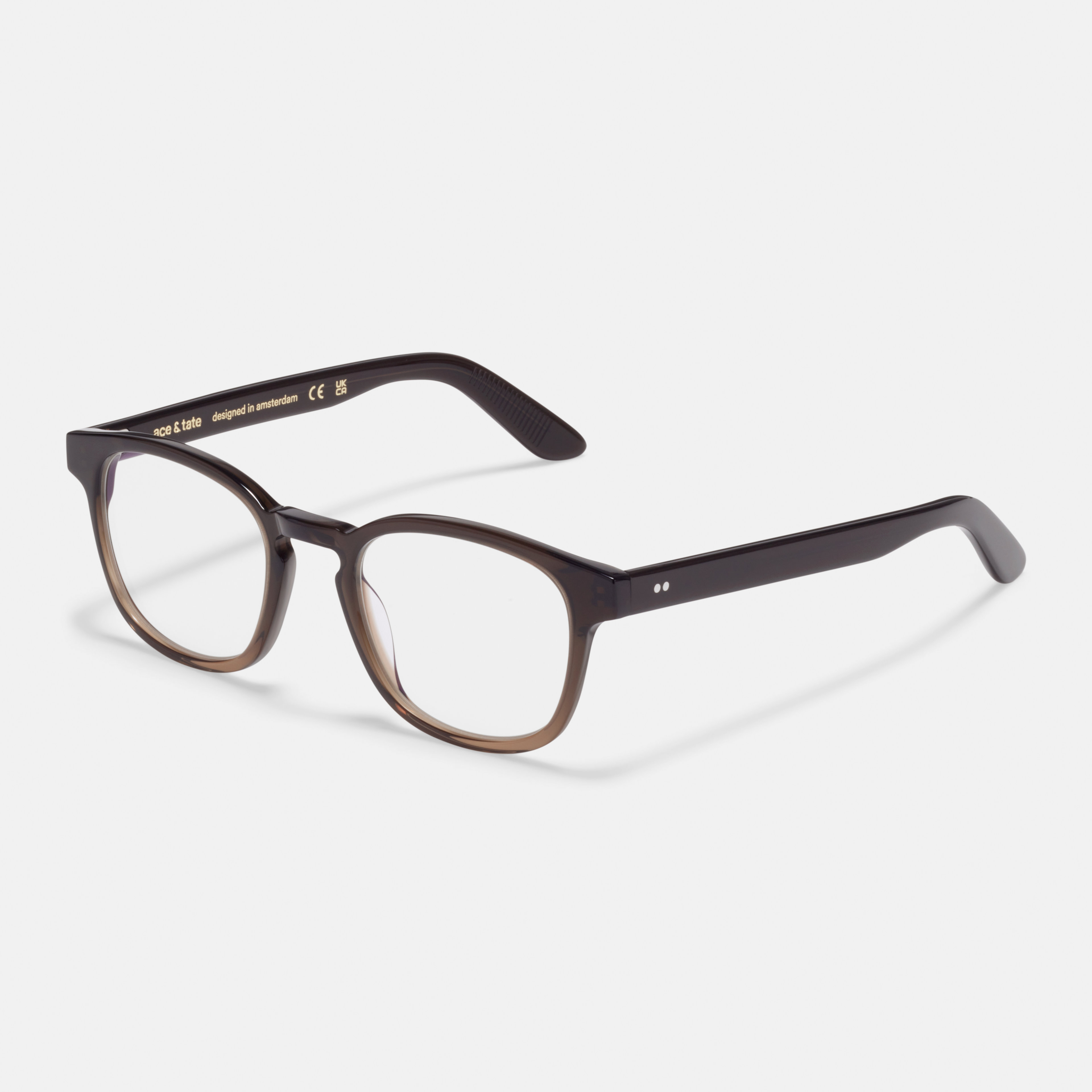 Ace & Tate Glasses | Square Acetate in Brown
