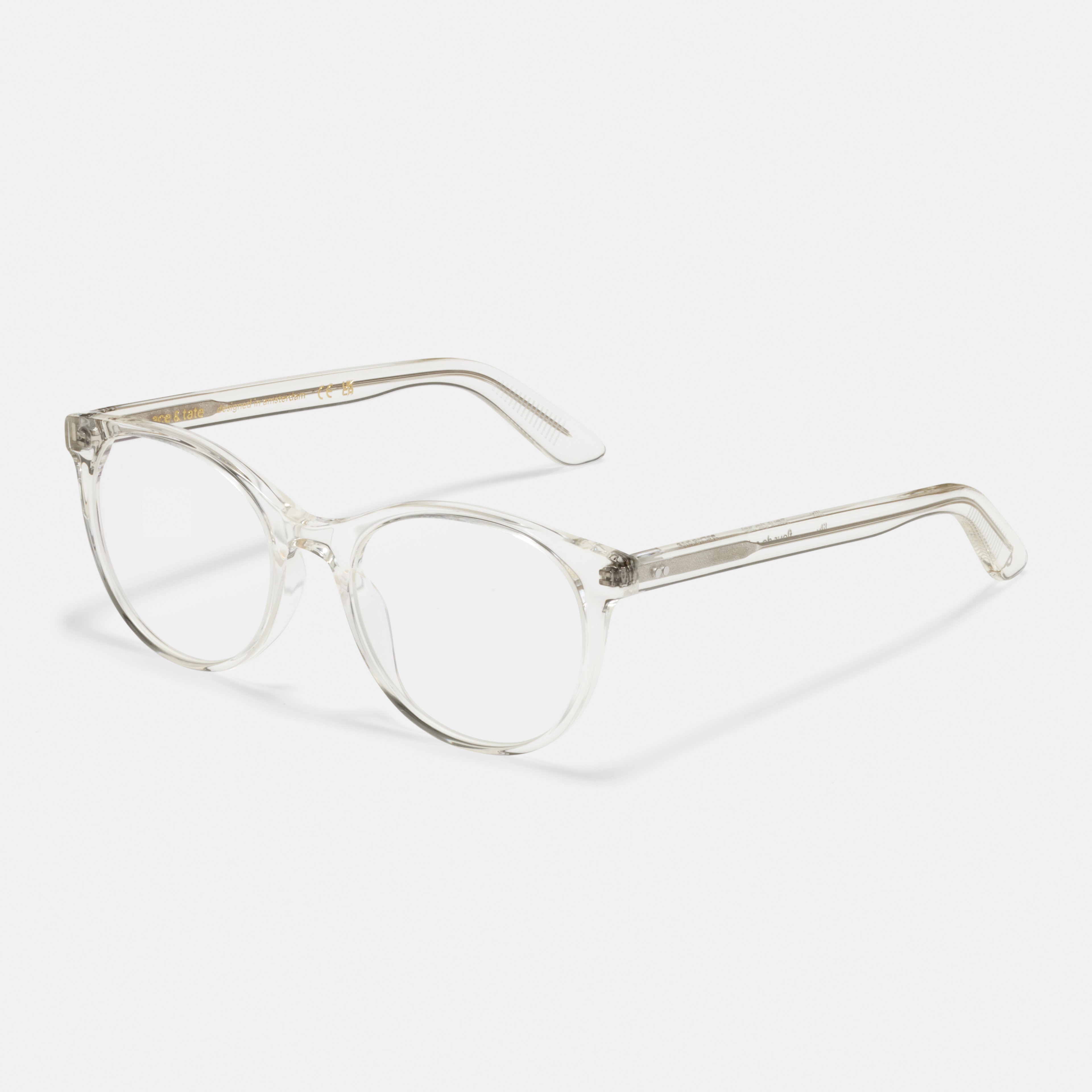 Ace & Tate Glasses | Oval Acetate in Clear
