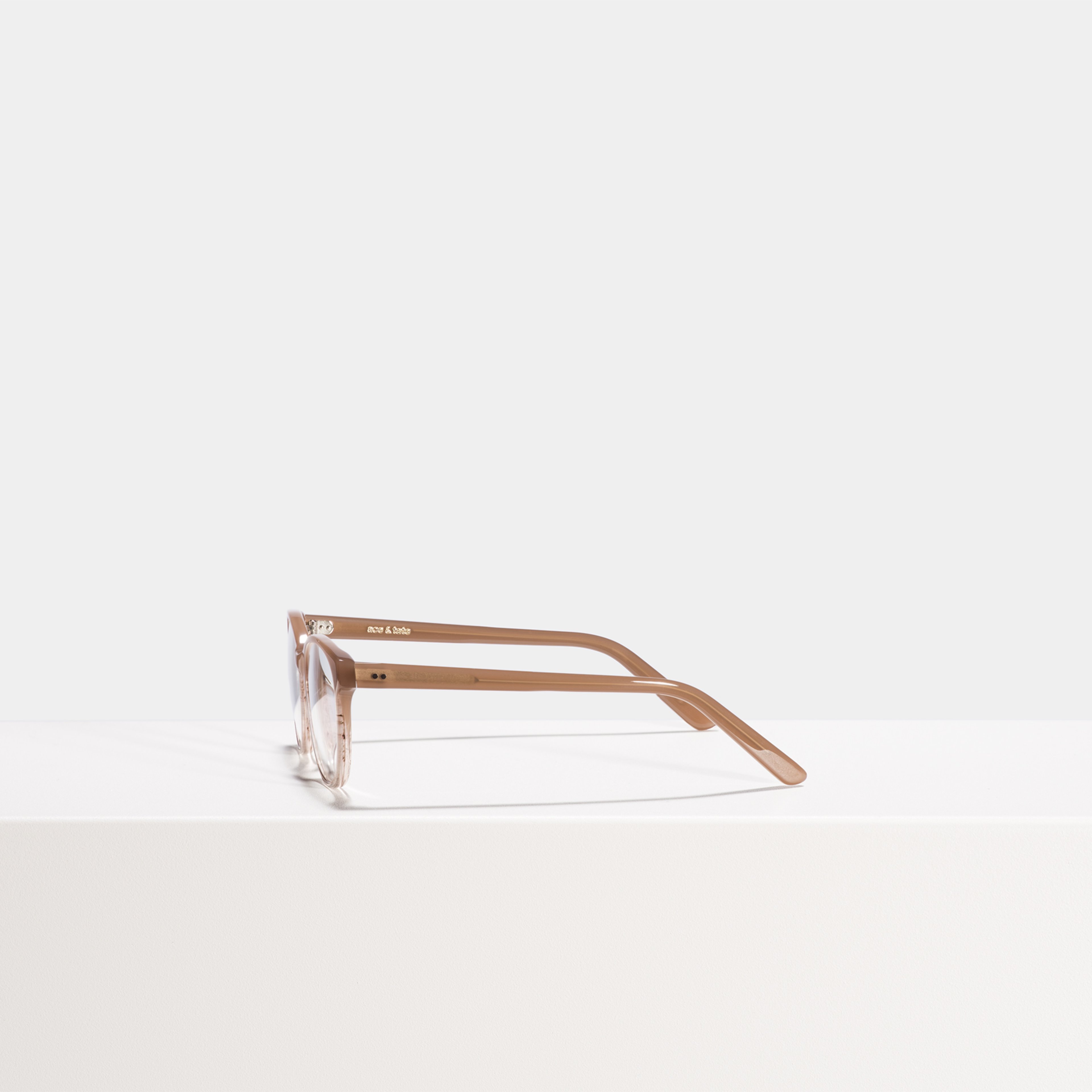 Ace & Tate Glasses | Round Acetate in Beige, Pink