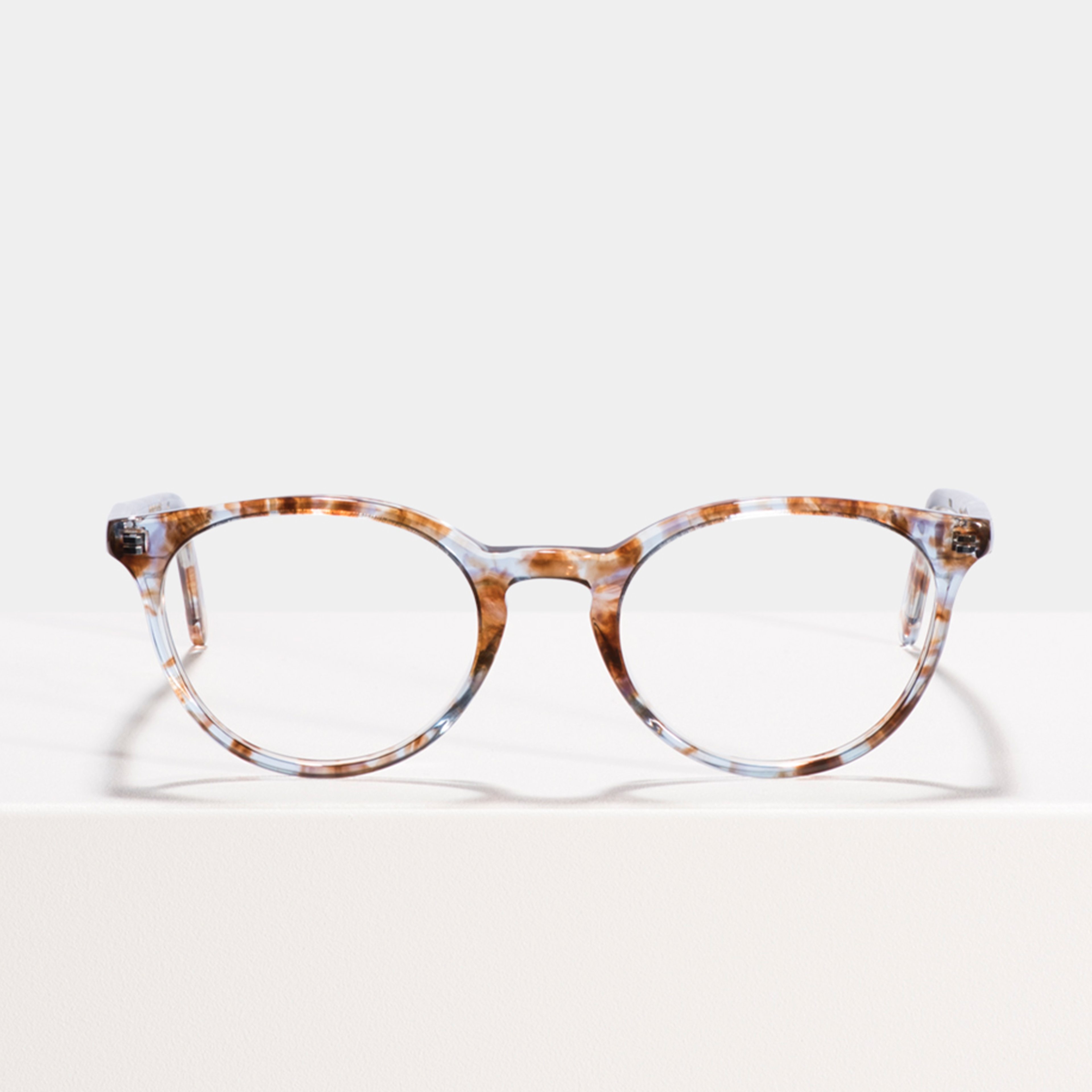 Ace & Tate Glasses | Round Acetate in Blue, Brown