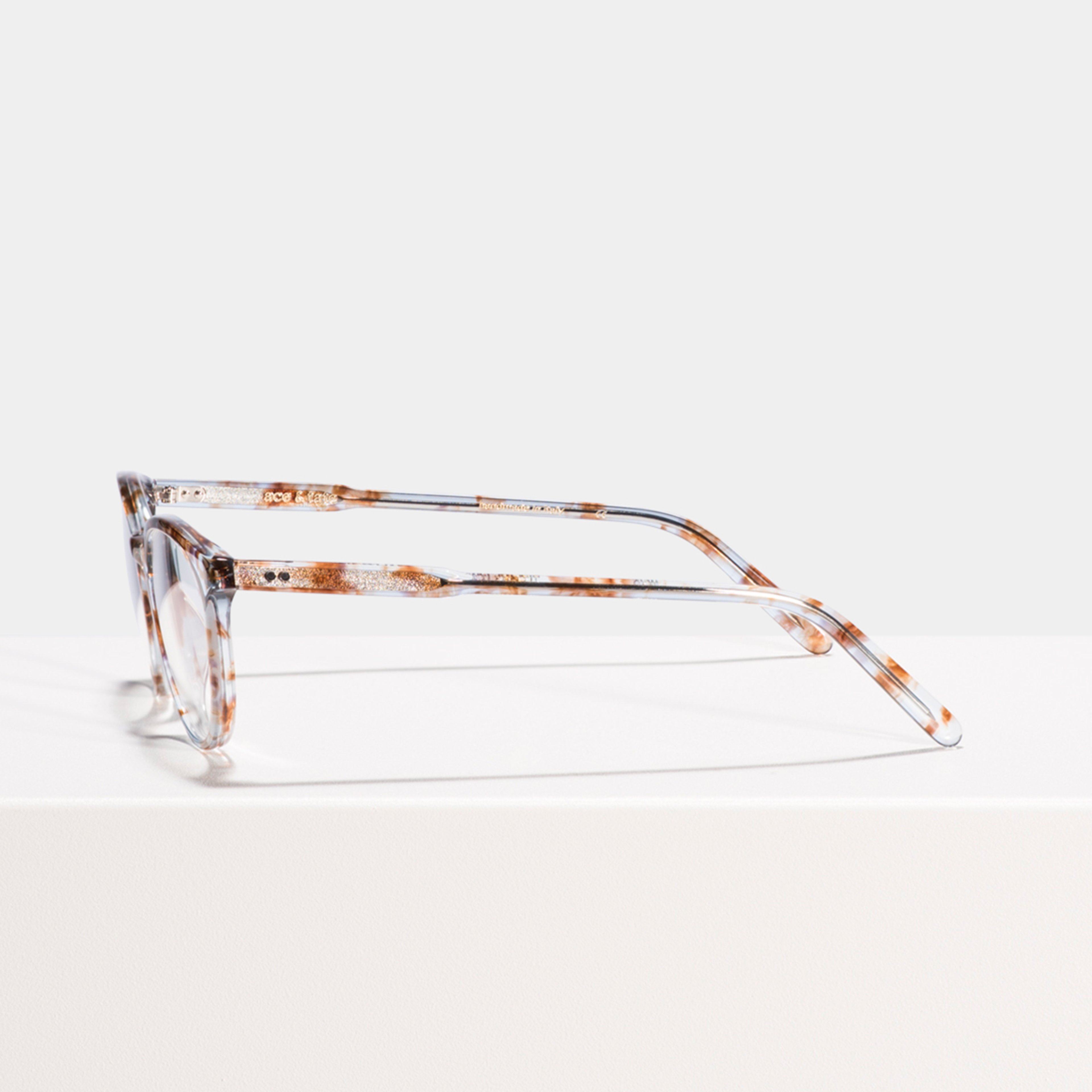 Ace & Tate Glasses | Round Acetate in Blue, Brown