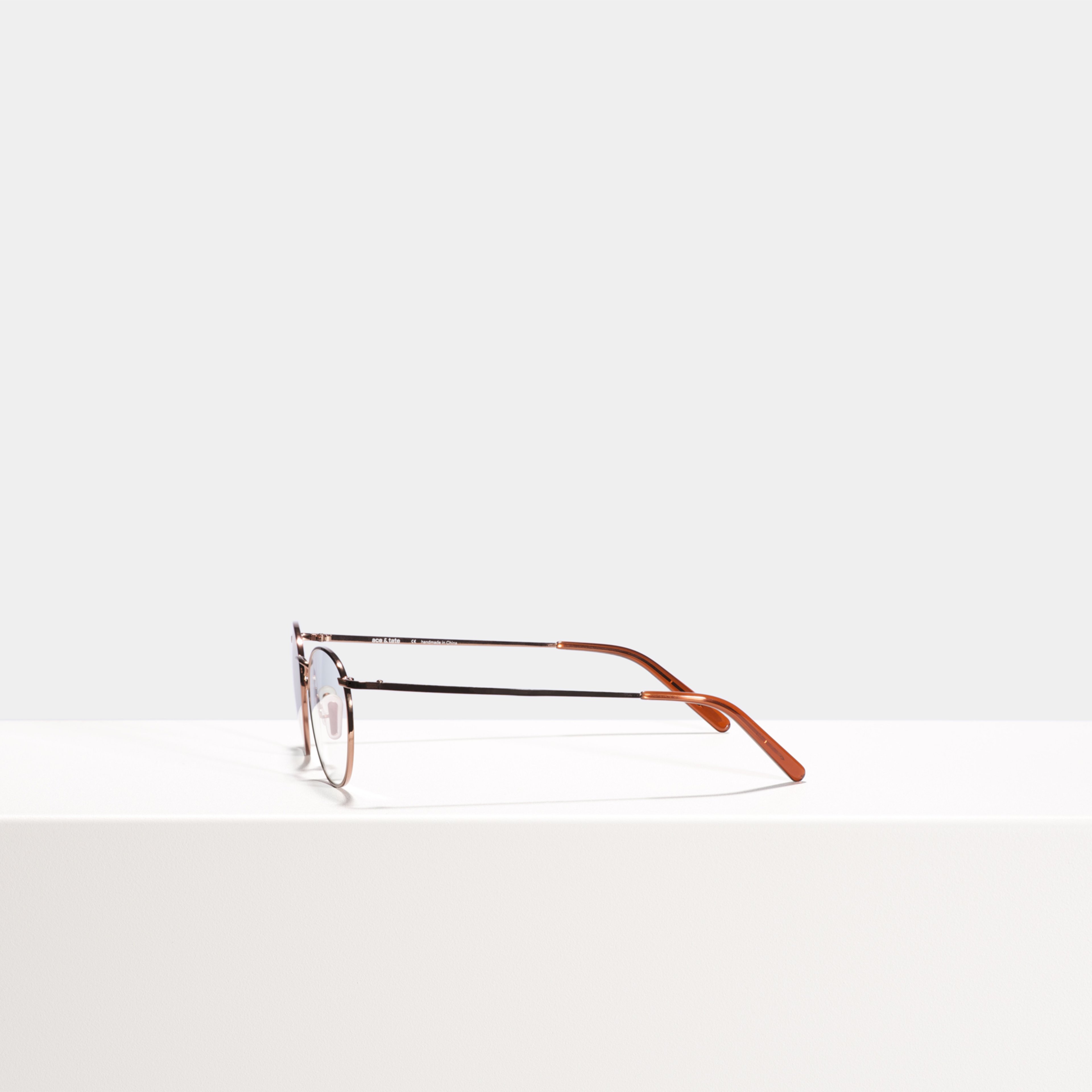 Ace & Tate Glasses | Round Metal in Brown, Red