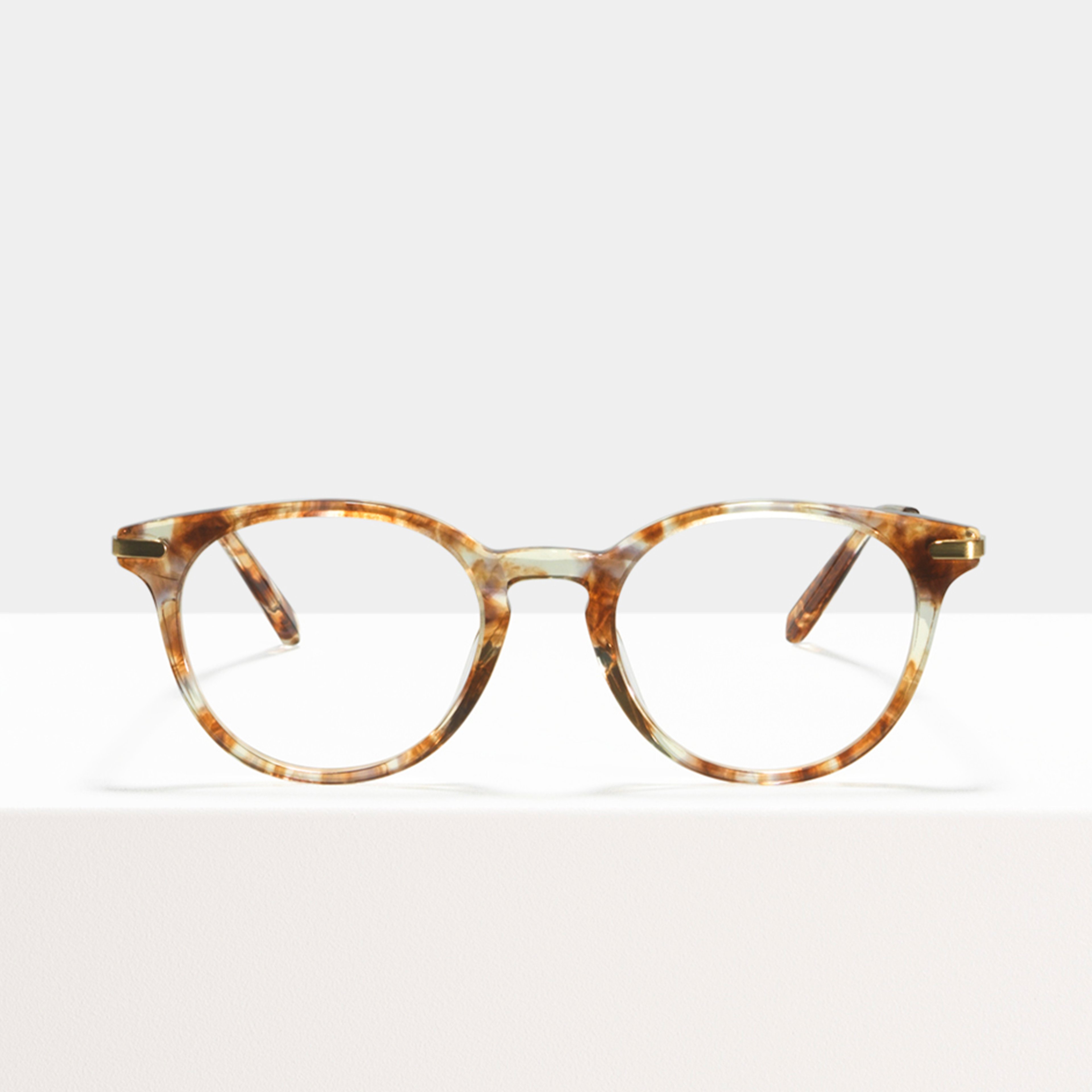 Ace & Tate Glasses | Round Acetate in Brown, Clear