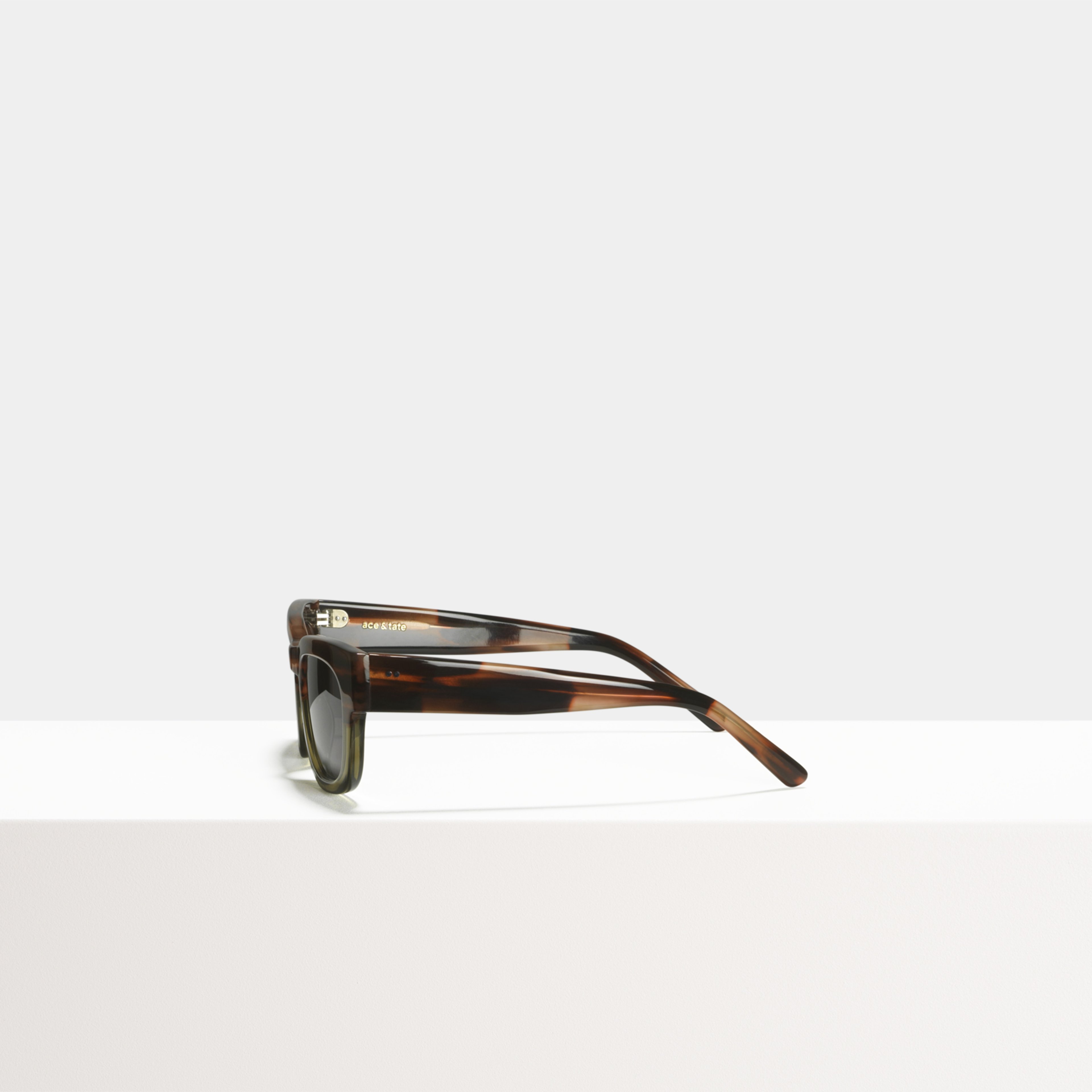 Ace & Tate Sunglasses | rectangle Acetate in Brown, Green