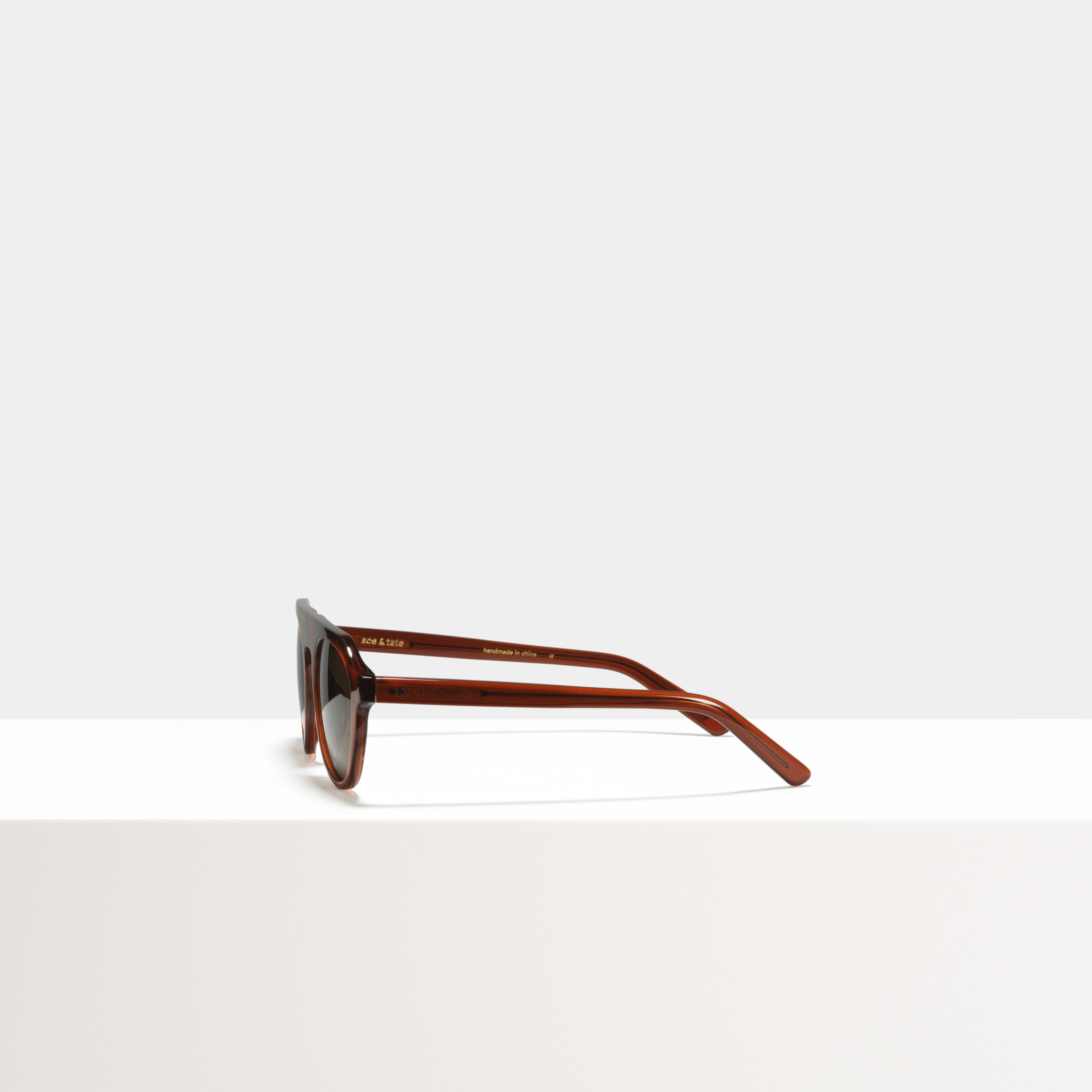 Ace & Tate Sunglasses | Round Acetate in Brown, Red