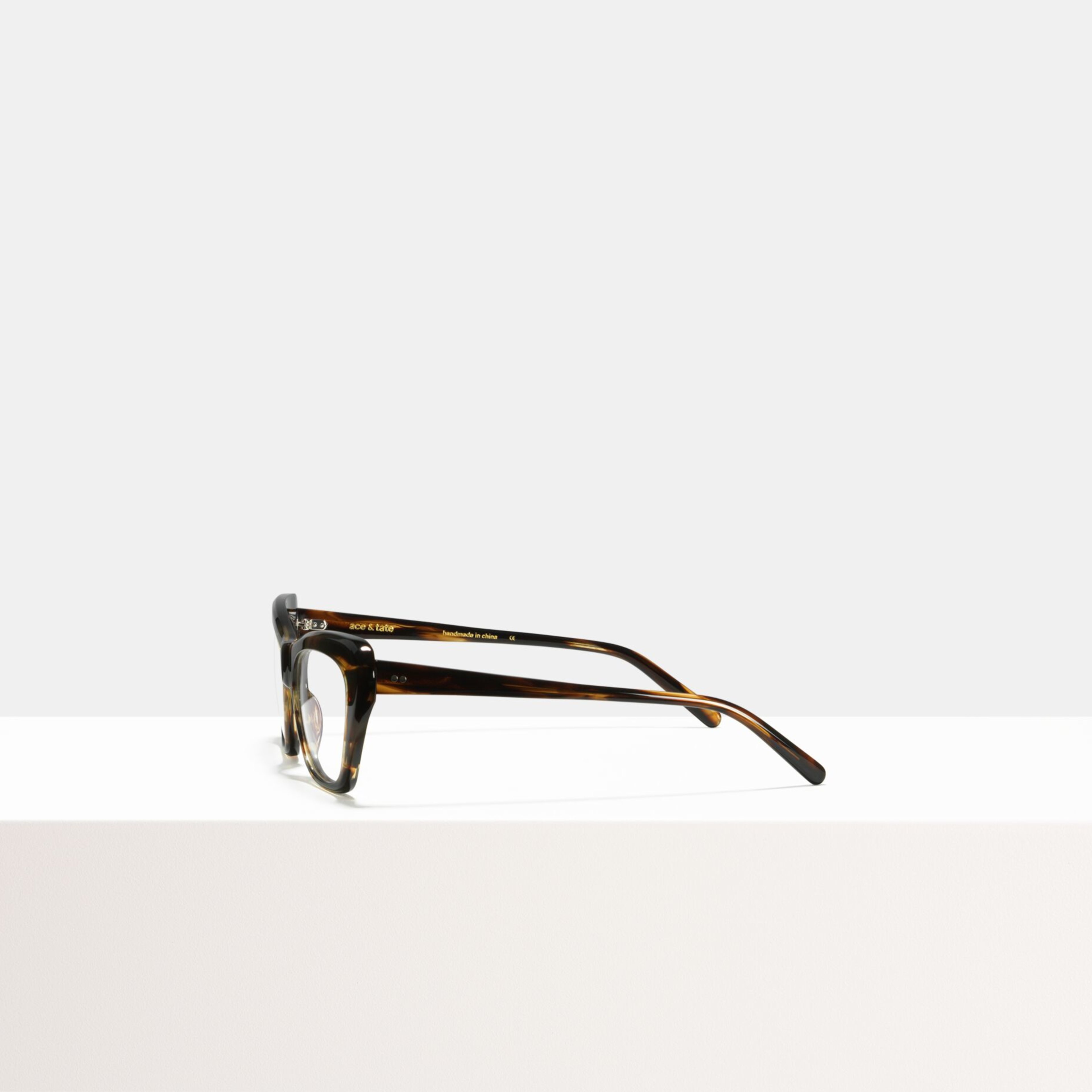 Ace & Tate Glasses | rectangle Acetate in Brown