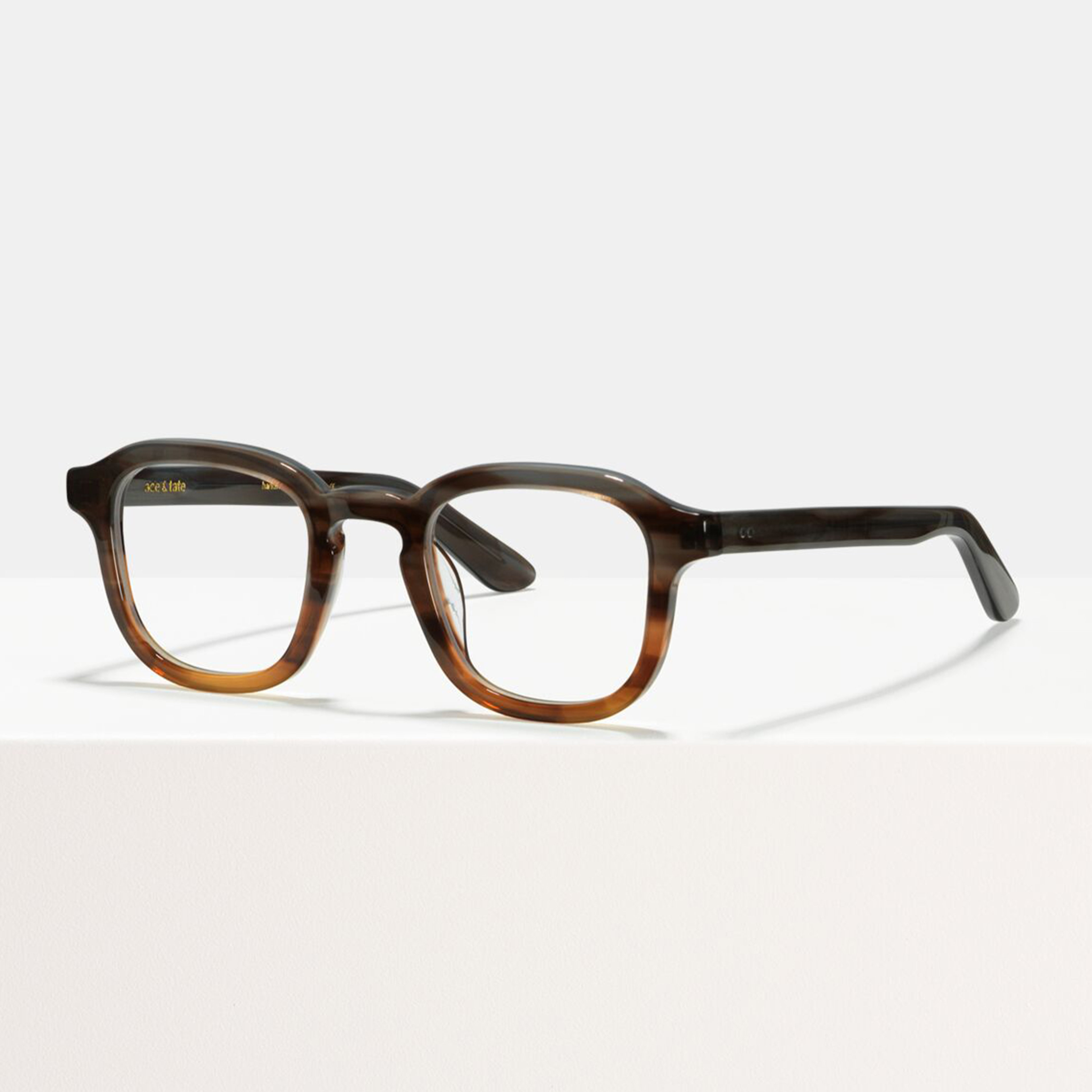 Ace & Tate Glasses | Square Acetate in Brown, Grey, Orange