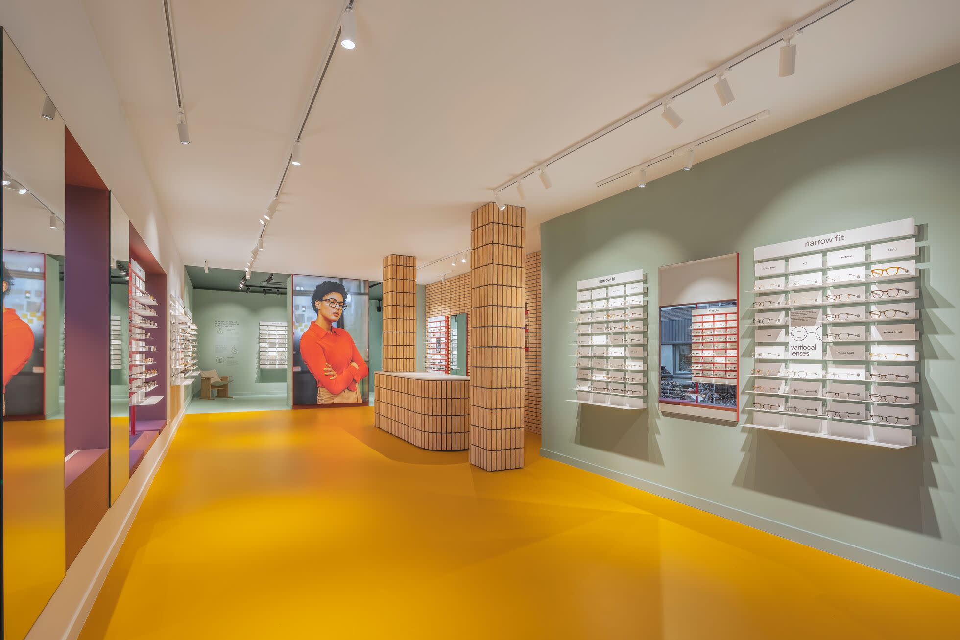 Showing interior of Ace & Tate Middenweg store in, Nederland, Amsterdam, Oost