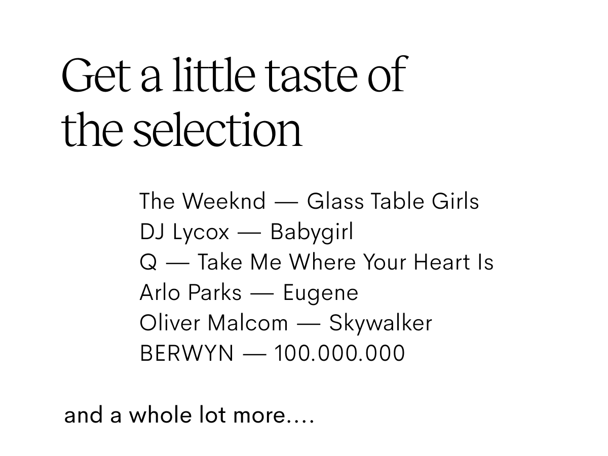 Get a little taste of the selection..